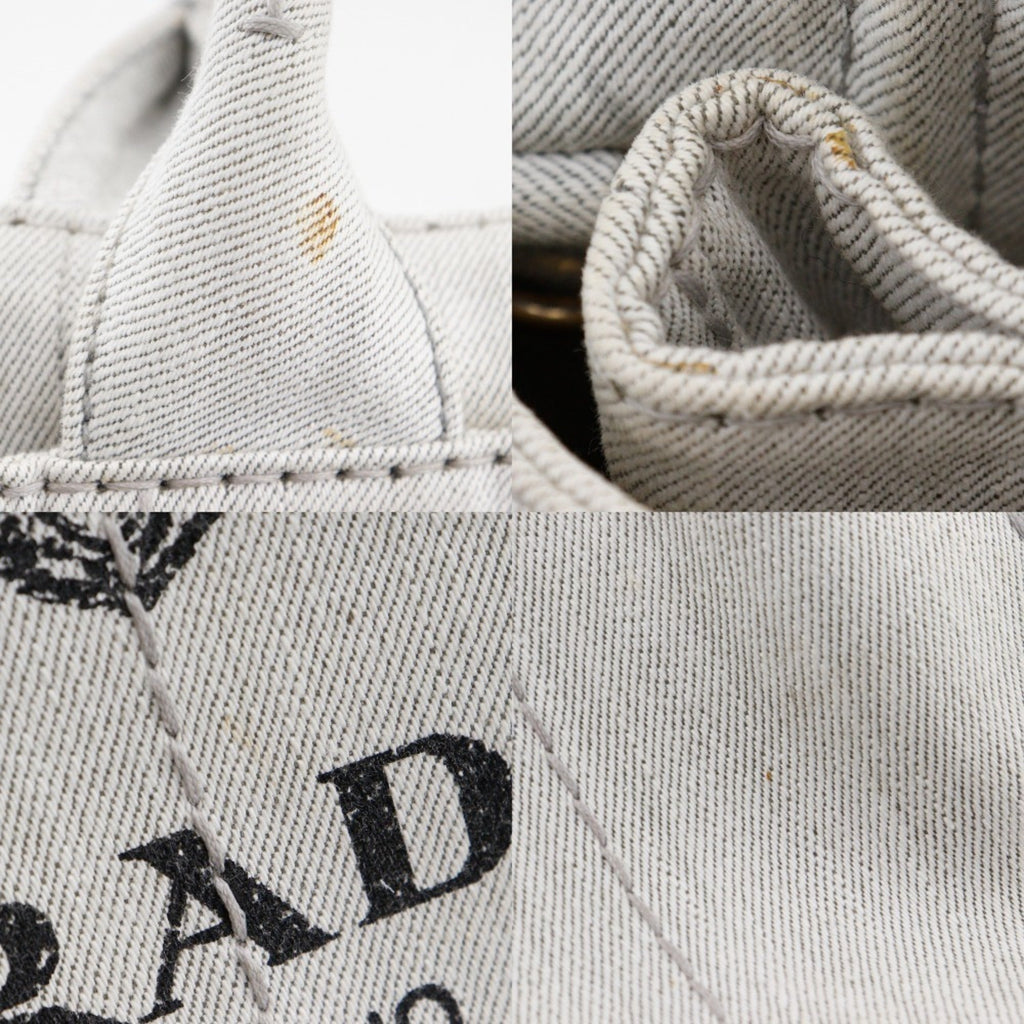 Prada Light Gray Denim Handbag