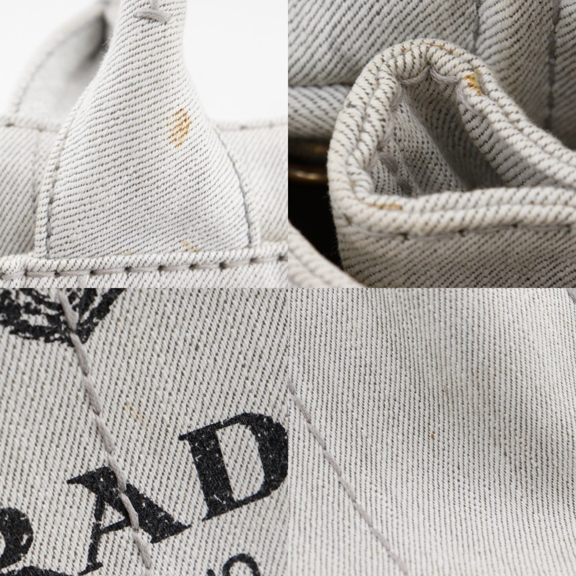 Prada Light Gray Denim Handbag