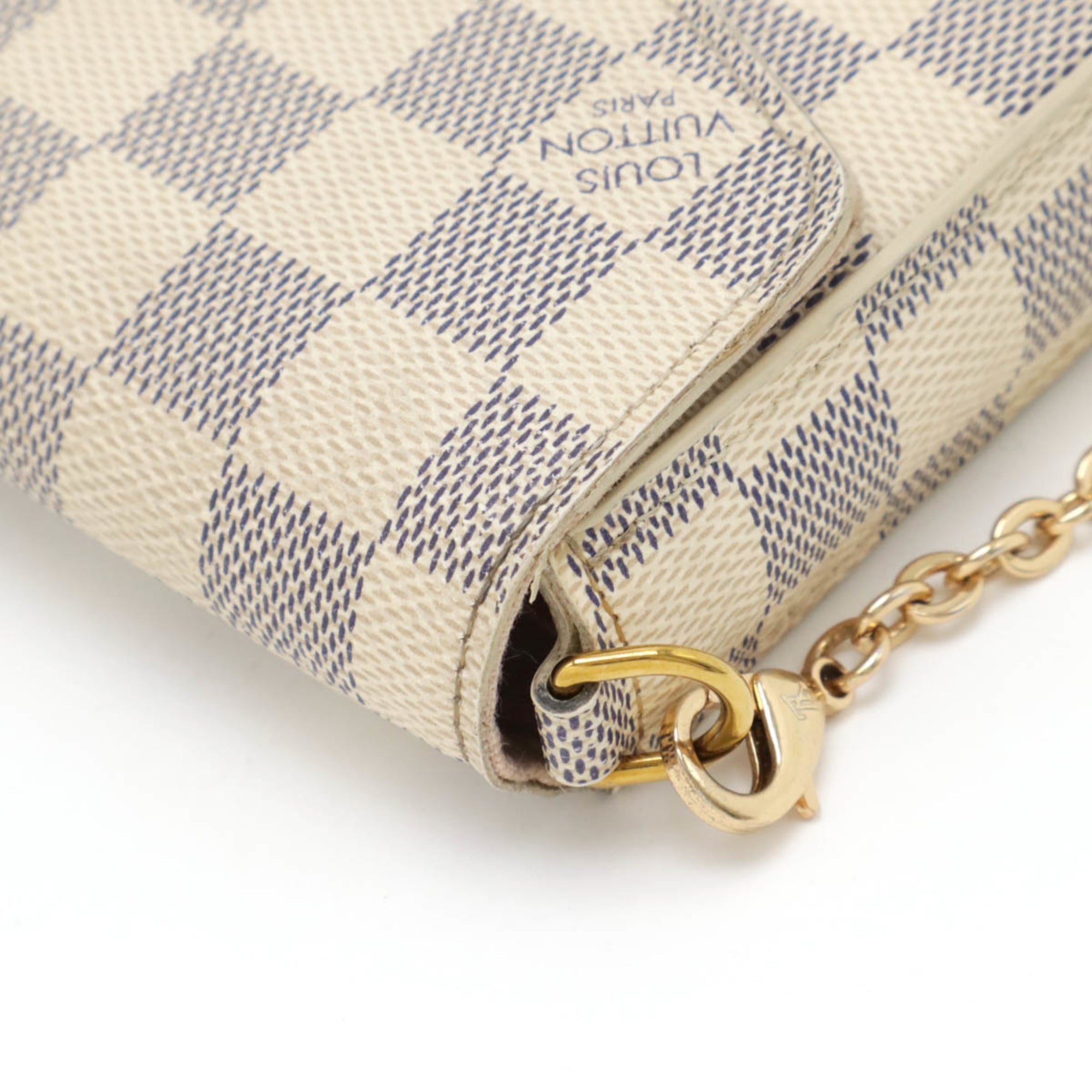 Louis Vuitton Damier Azur Ivory Pvc Clutch Bag Pochette Shoulder Bag