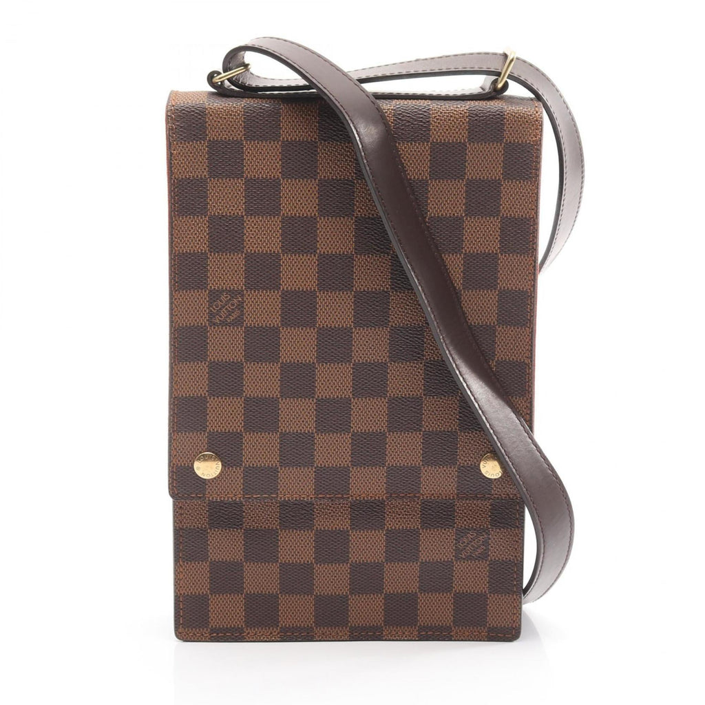 Louis Vuitton Brown Coated Canvas Leather Shoulder Bag