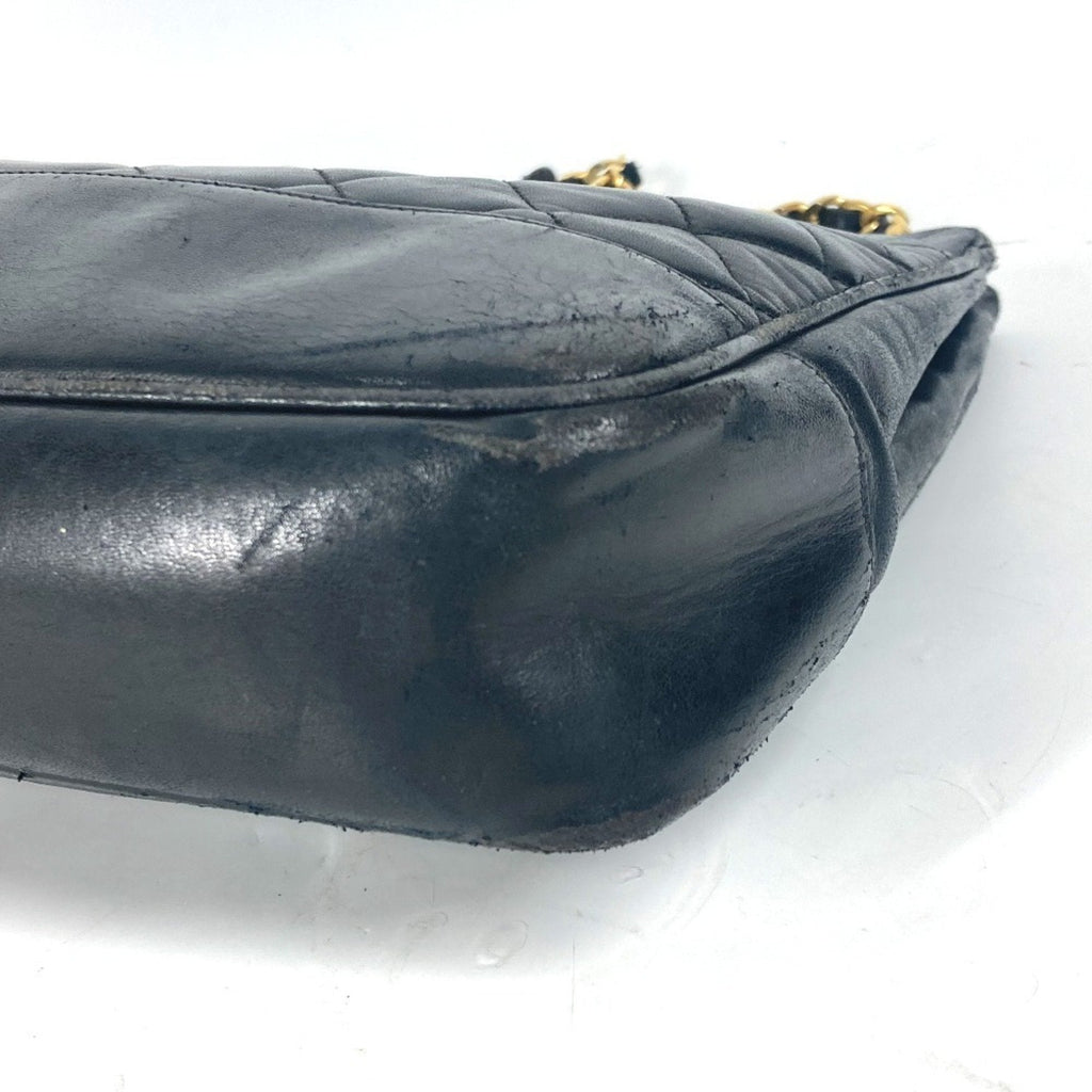 Chanel Black Gold Leather Shoulder Bag Tote Bag