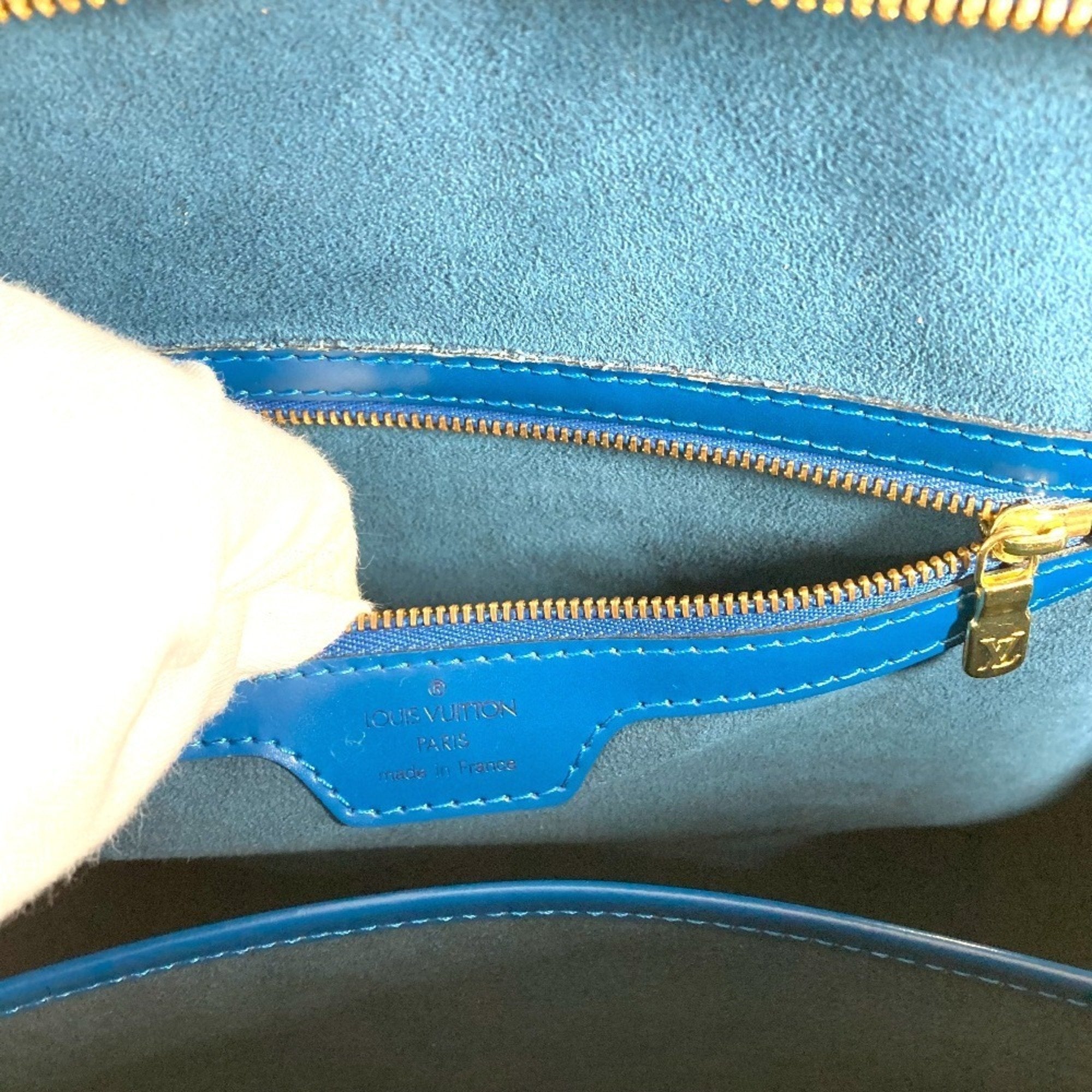 Louis Vuitton Blue Toledo Blue Epi Leather Shoulder Bag Tote Bag