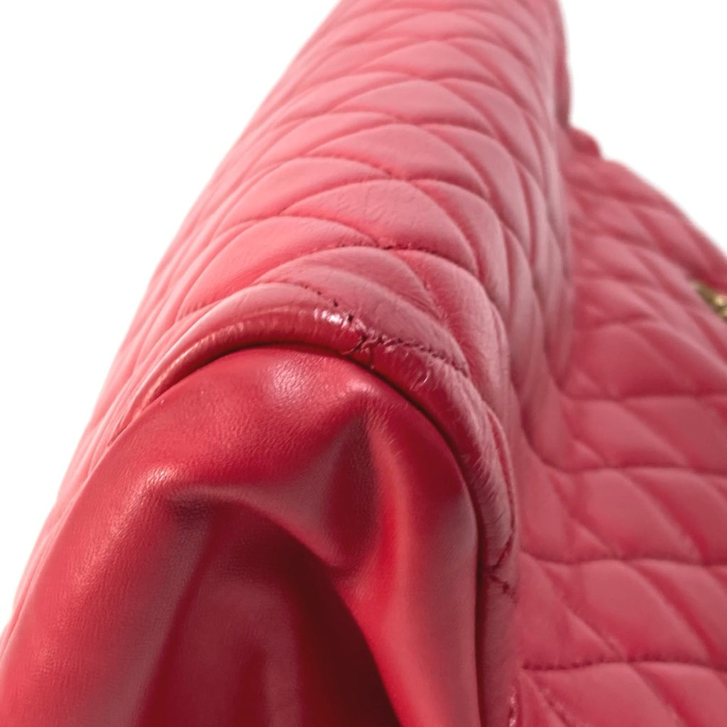Chanel Red Leather Shoulder Bag