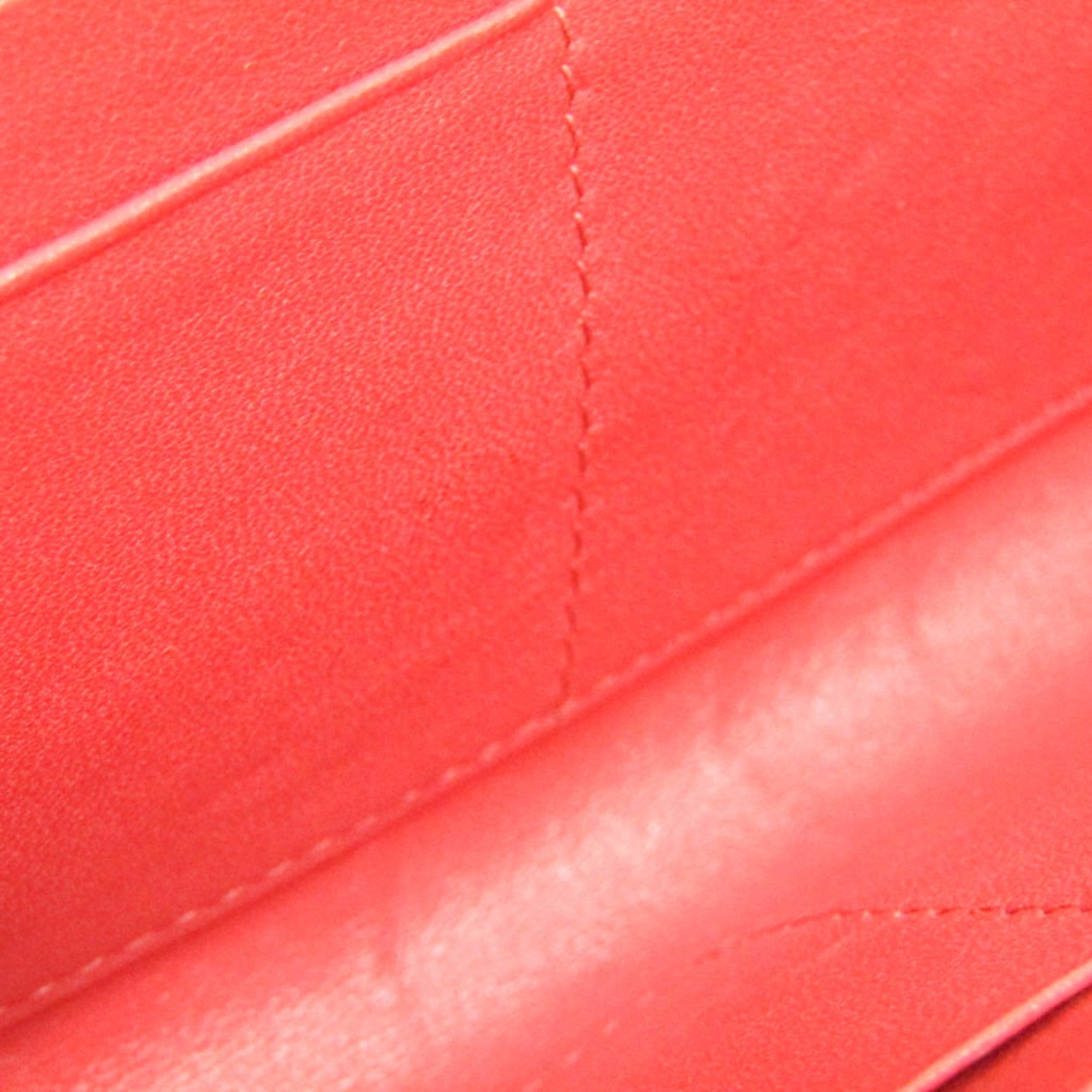 Christian Dior Red Color Leather Chain/Shoulder Wallet (Pre-Owned)