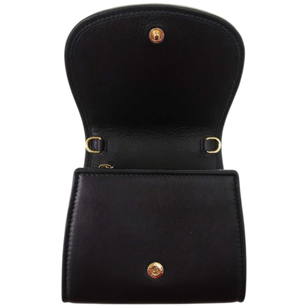 Gucci Black Leather Chain/Shoulder Wallet (Pre-Owned)