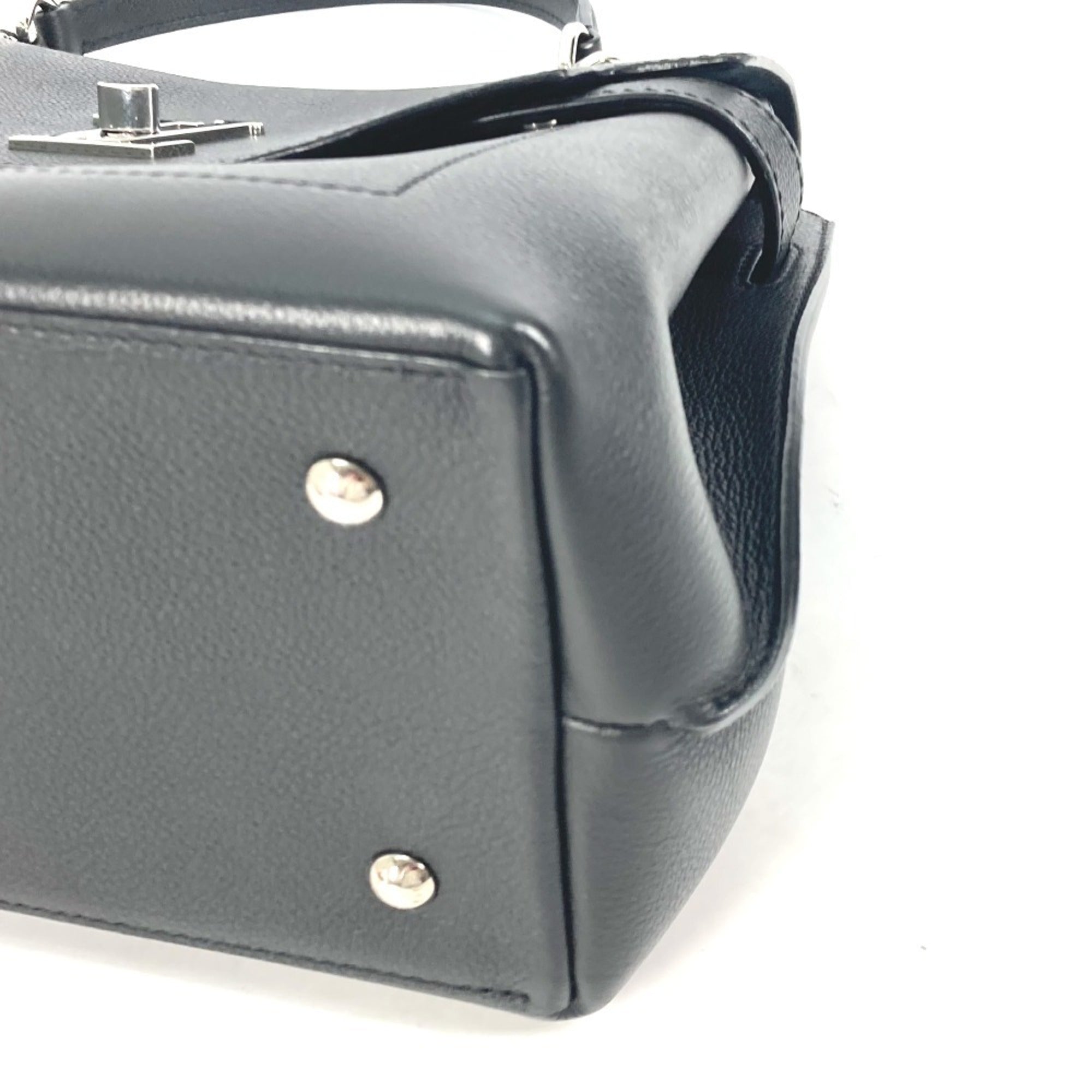Louis Vuitton Black Noir Leather Handbag Tote Bag