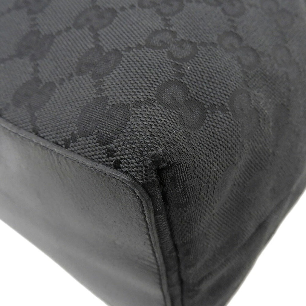 Gucci Black Canvas Leather Handbag Tote Bag (Pre-Owned)