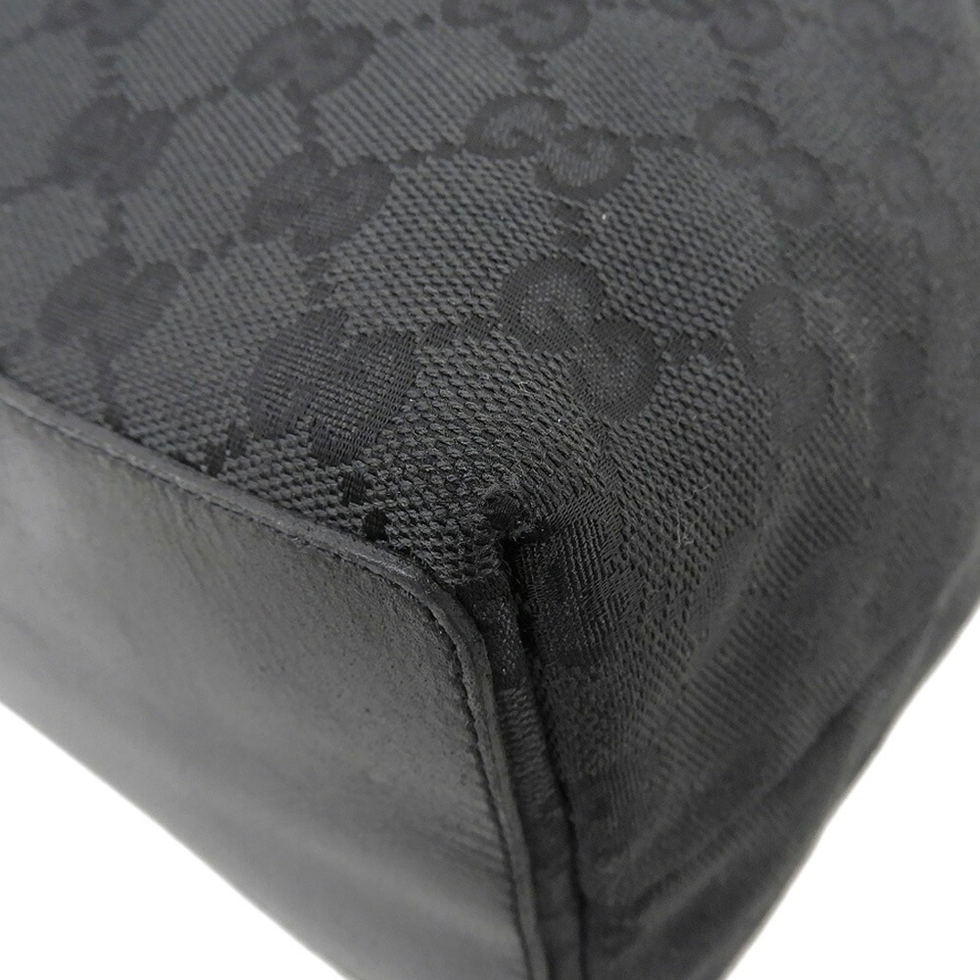 Gucci Black Canvas Leather Handbag Tote Bag (Pre-Owned)