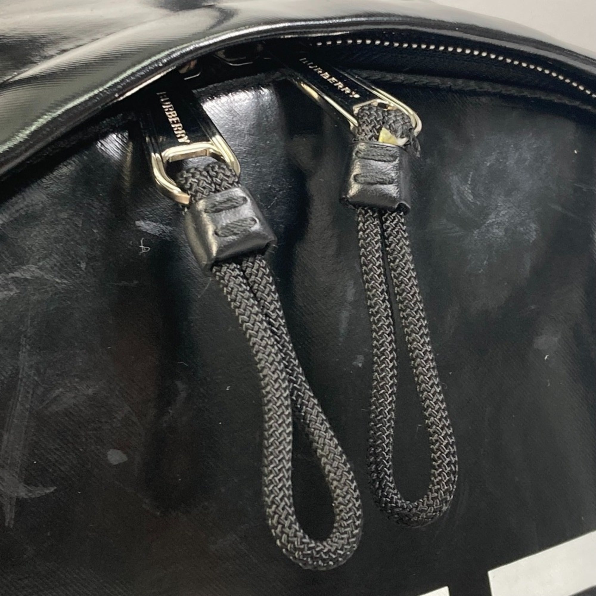 Burberry Black White Coated Canvas Backpack