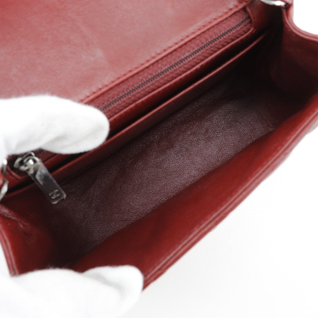 Chanel Red Color Leather Shoulder Bag
