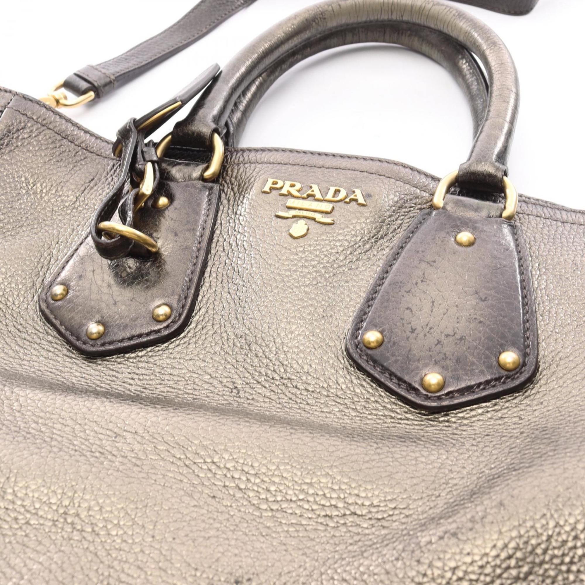 Prada Khaki Leather Handbag