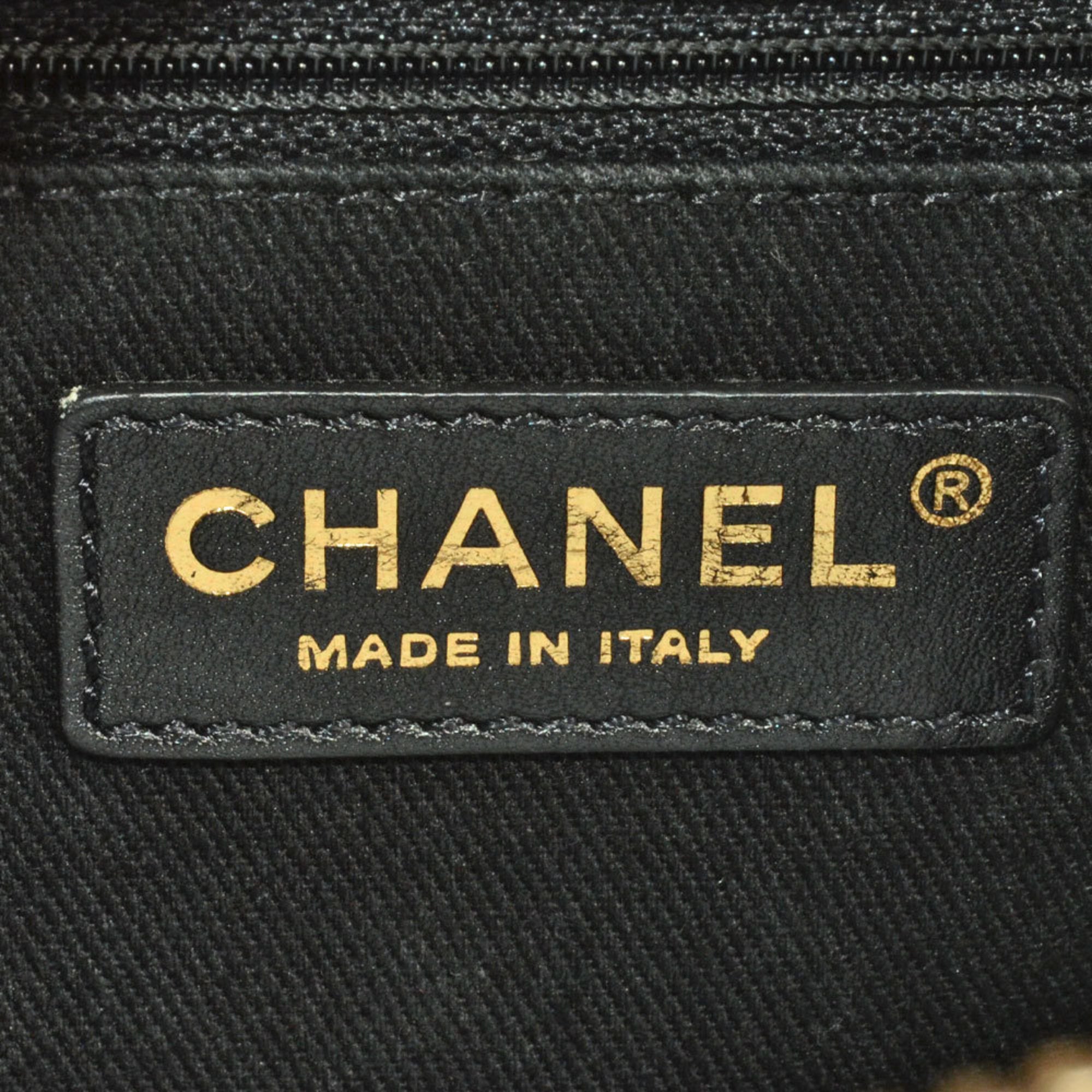 Chanel Black Leather Handbag Shoulder Bag Vanity Bag
