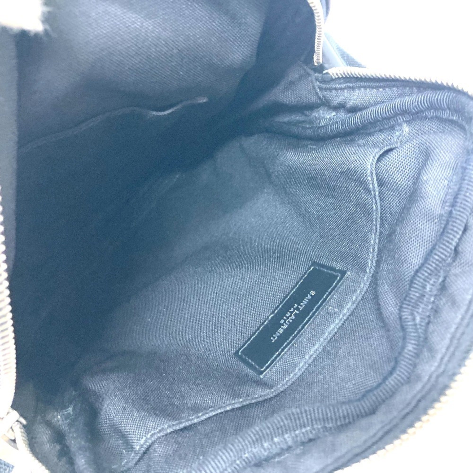Saint Laurent Black Canvas Leather Shoulder Bag (Pre-Owned)