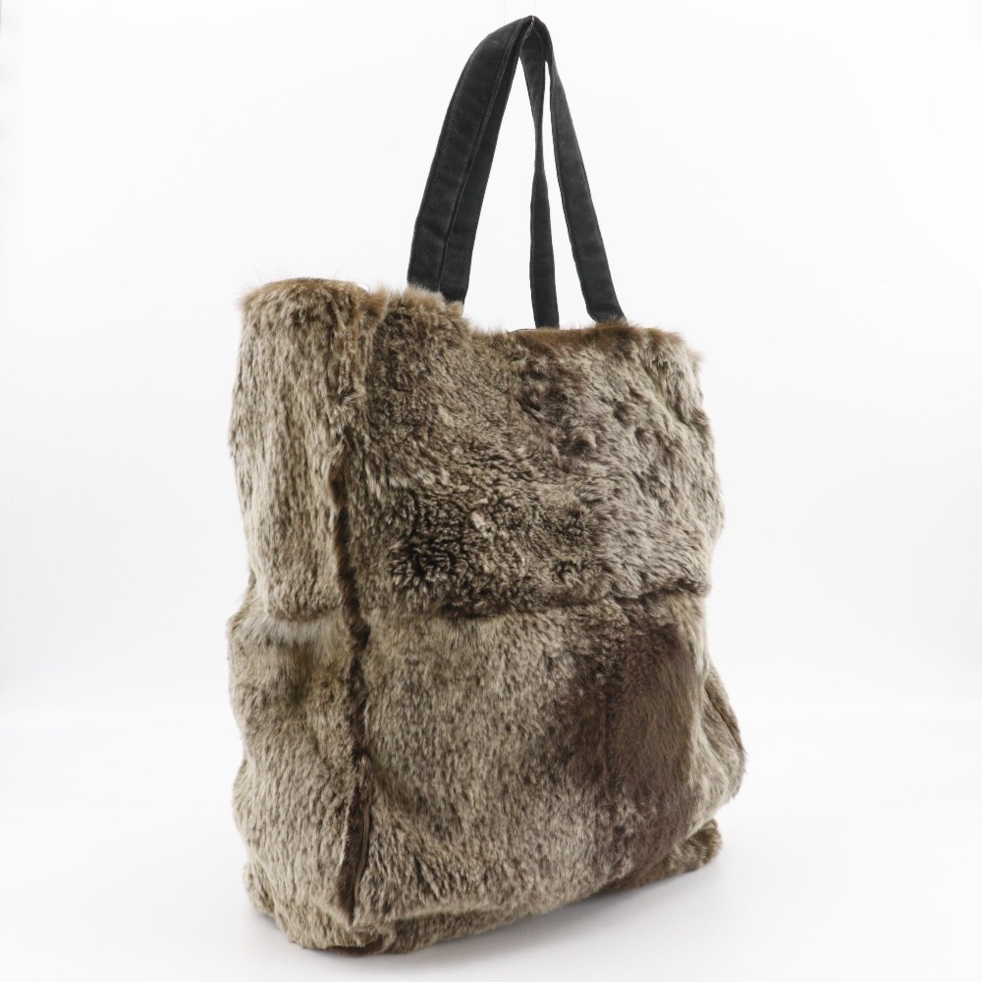 Chanel Brown Fur Handbag Tote Bag