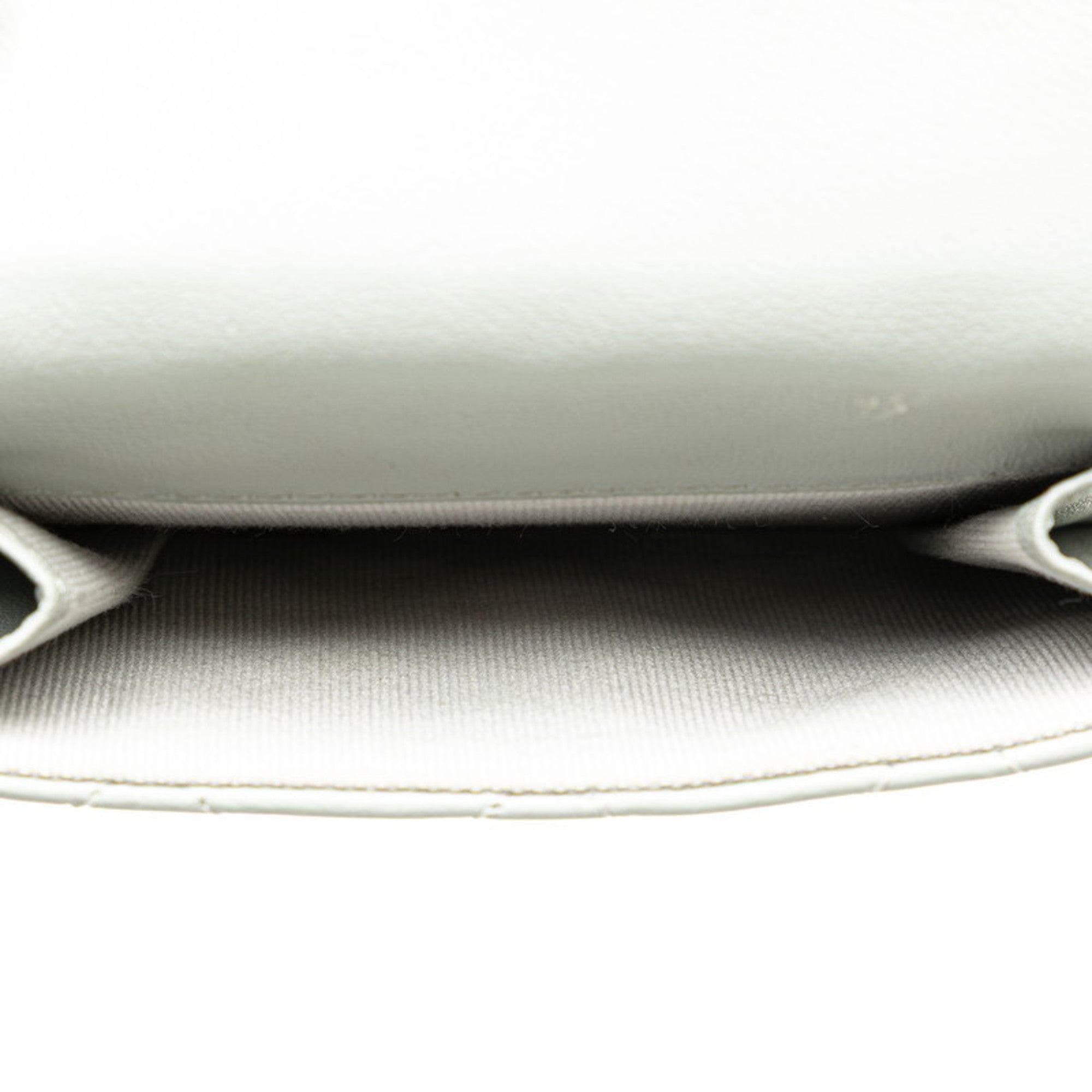Chanel Gray Leather Wallet (Tri-Fold)