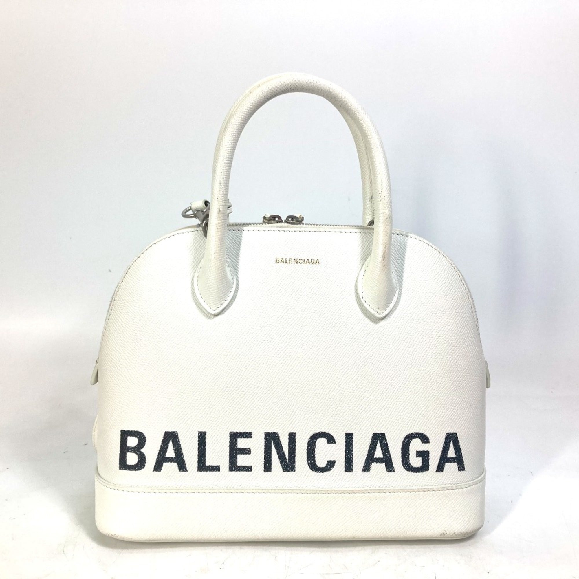Balenciaga White Leather Hand
