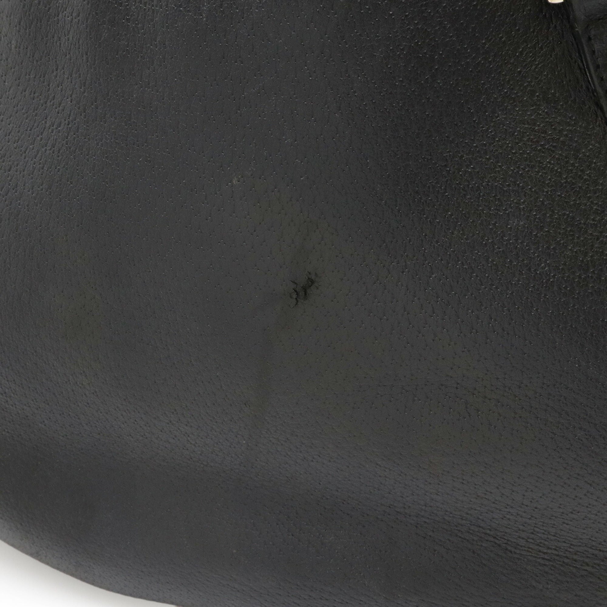 Gucci Abbey Black Leather Shoulder Bag Tote Bag (Pre-Owned)