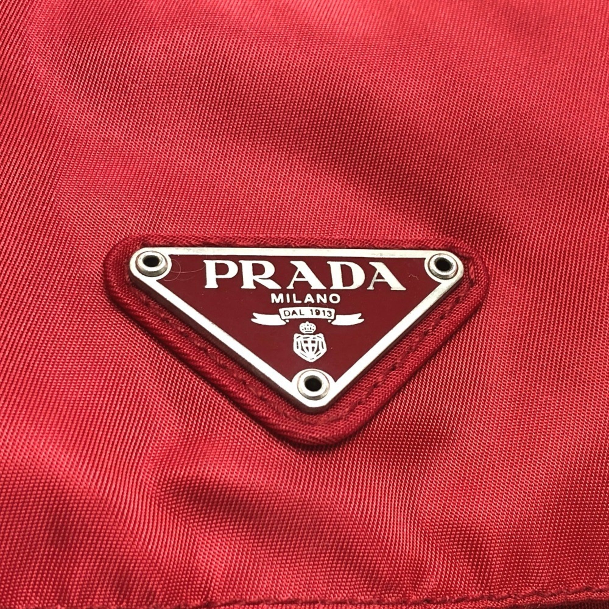 Prada Red Color Nylon Backpack