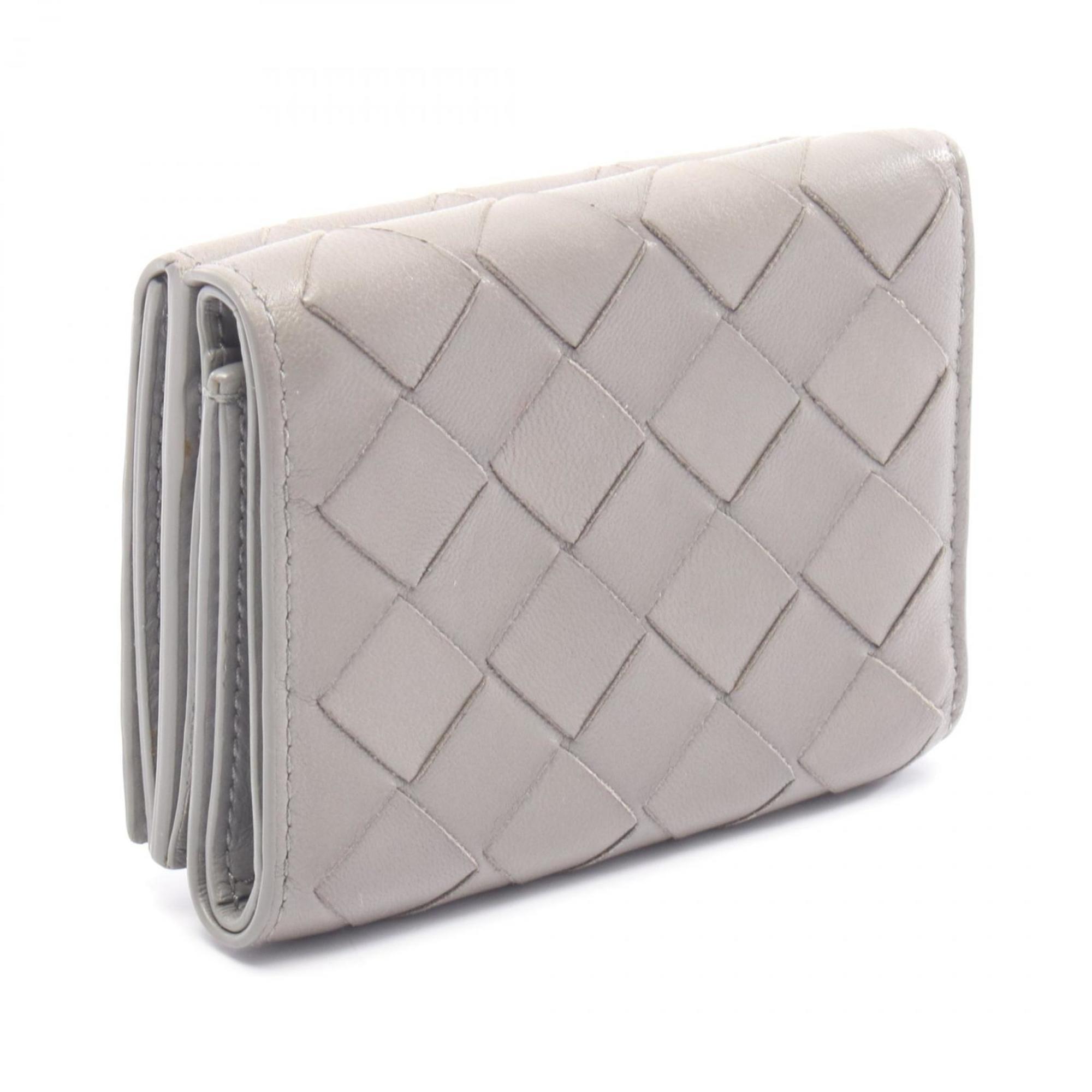Bottega Veneta Gray Leather Wallet (Tri-Fold)