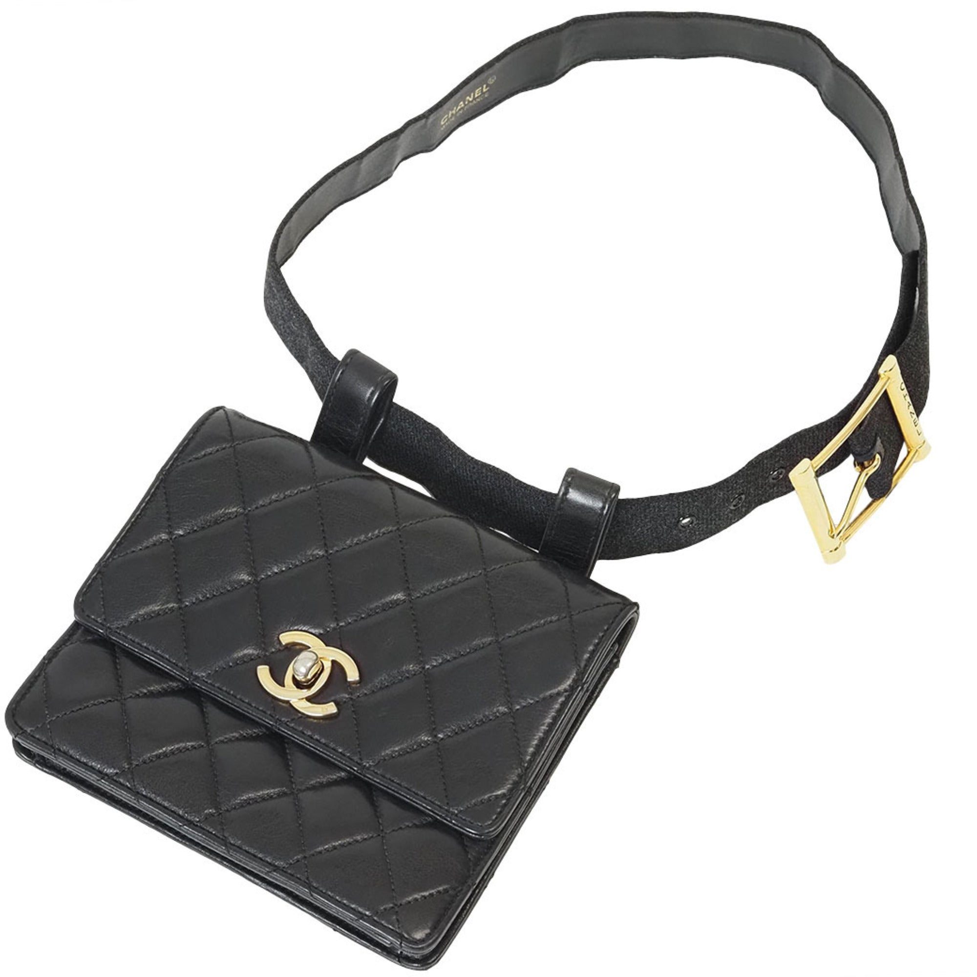 Chanel Black Leather Fanny Pack