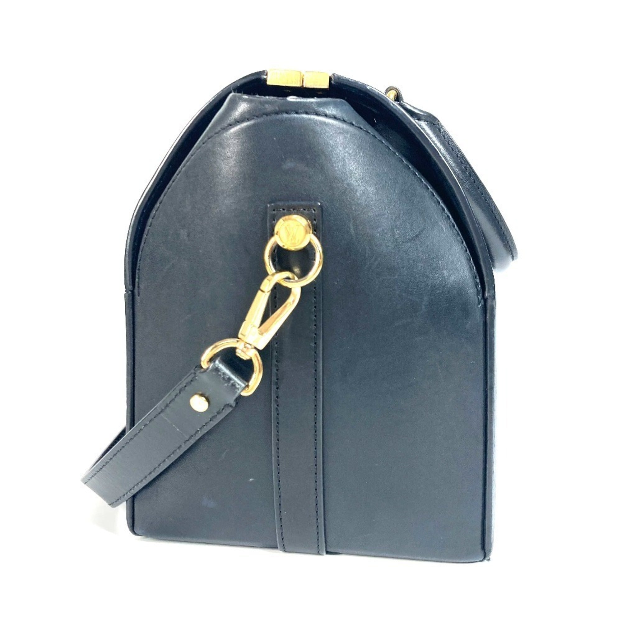 Louis Vuitton Black Leather Handbag Shoulder Bag