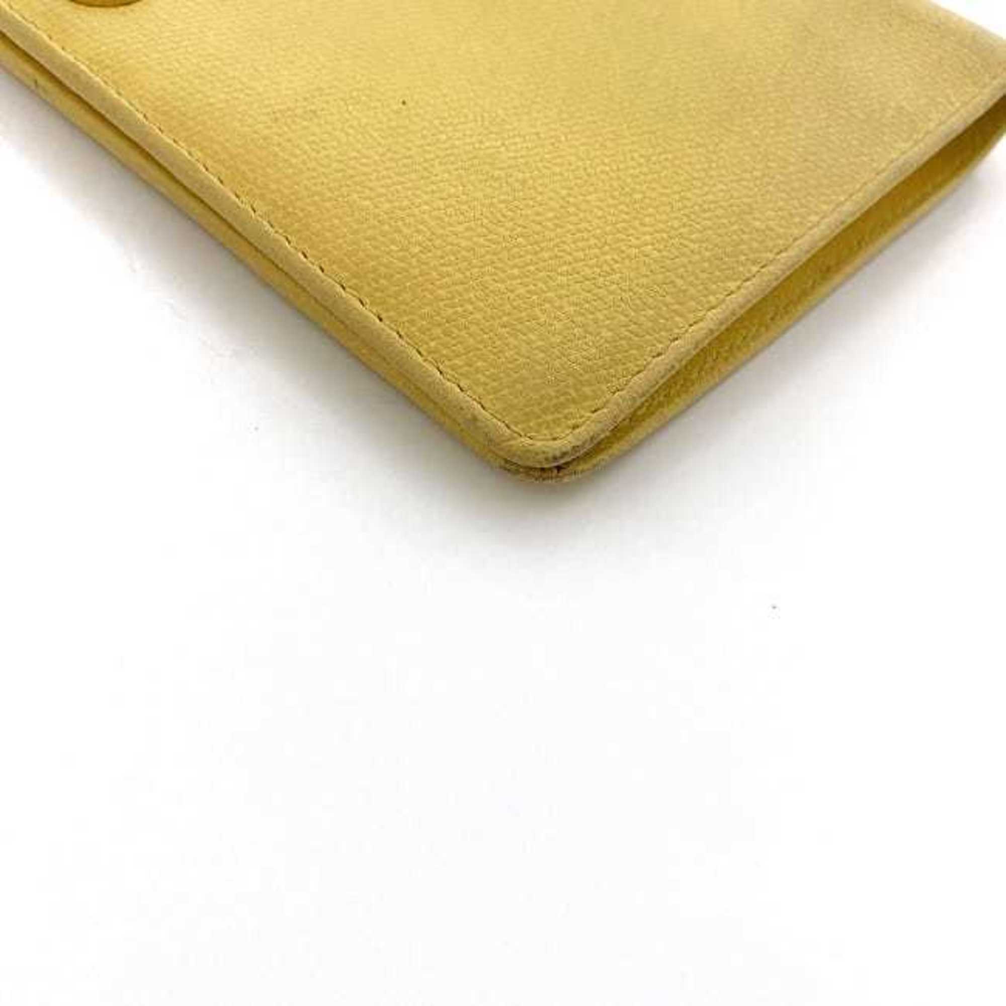 Chanel Yellow Leather Long Wallet (Bi-Fold)