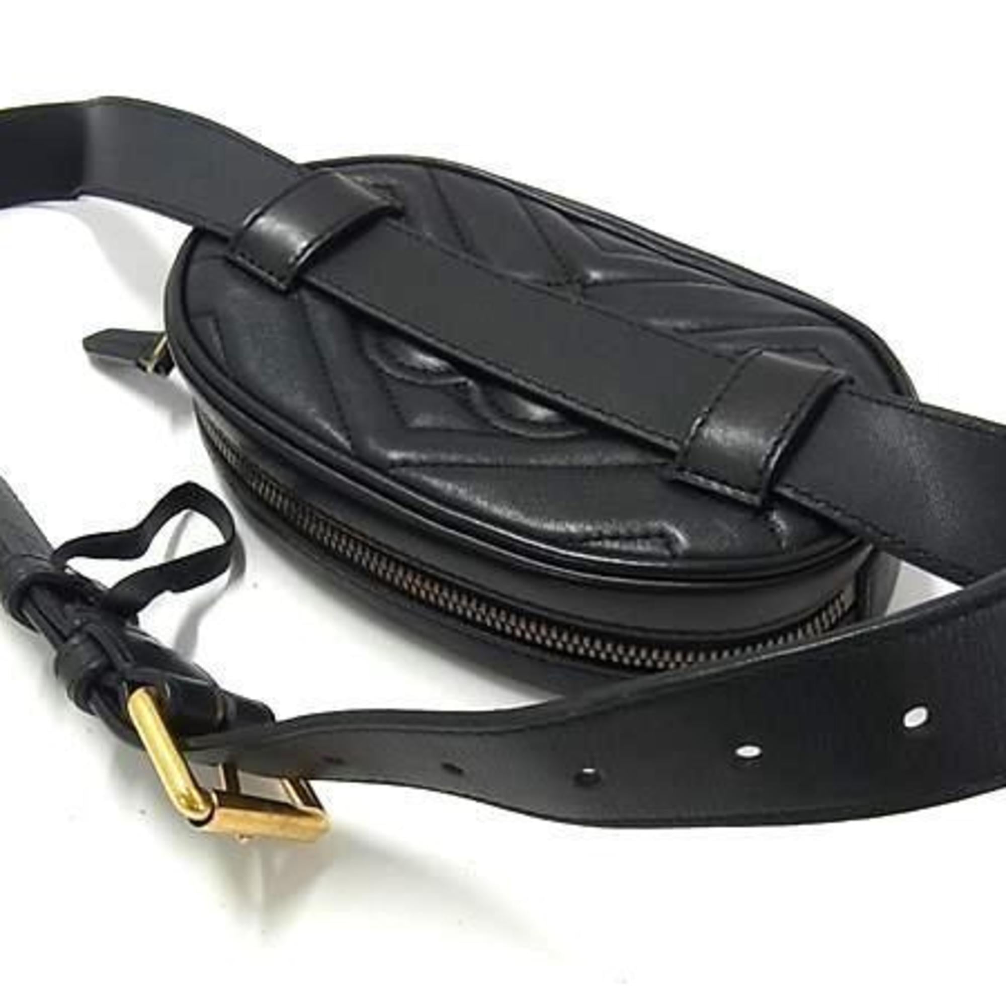Gucci Black Leather Fanny Pack Shoulder Bag (Pre-Owned)