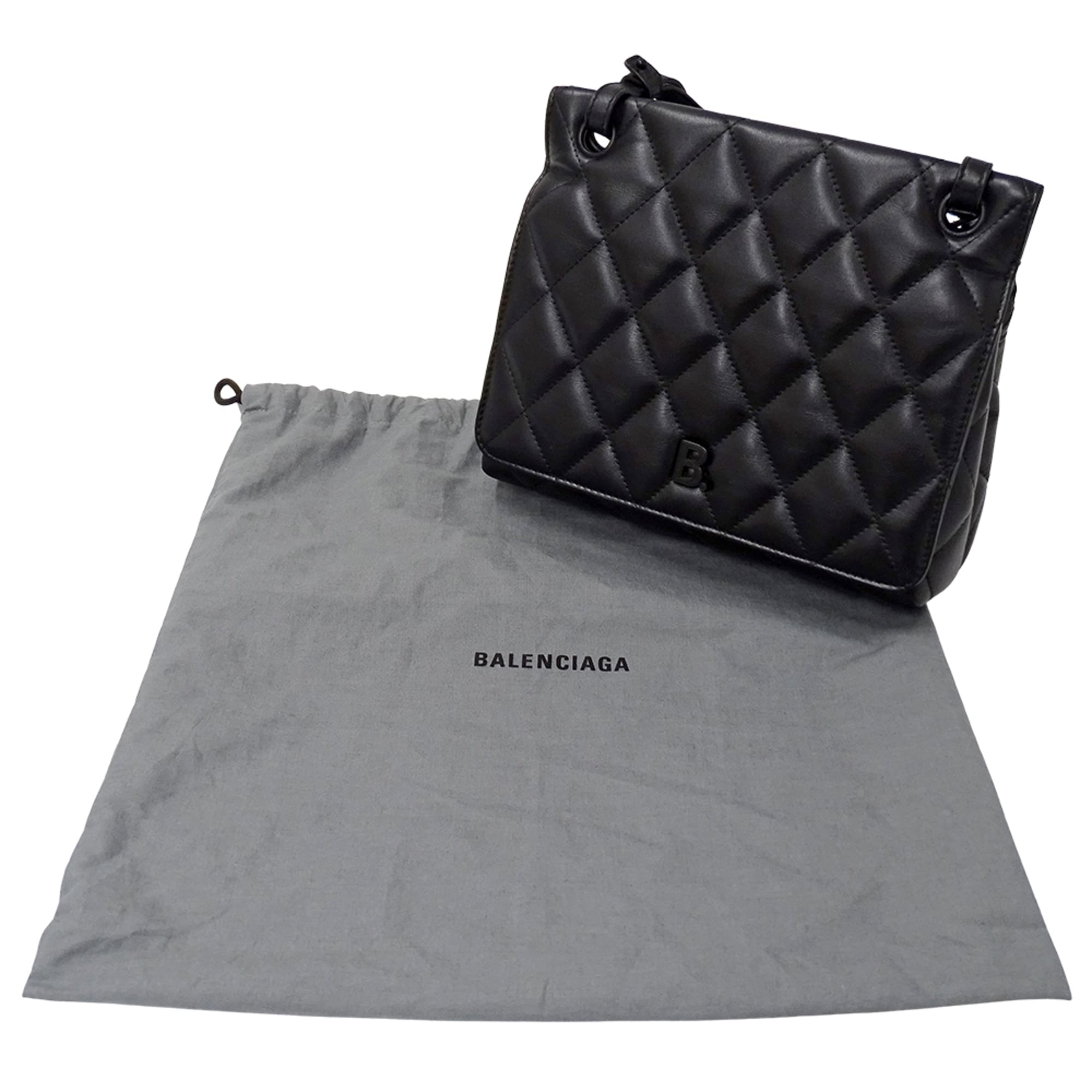 Balenciaga Black Leather Handbag Shoulder