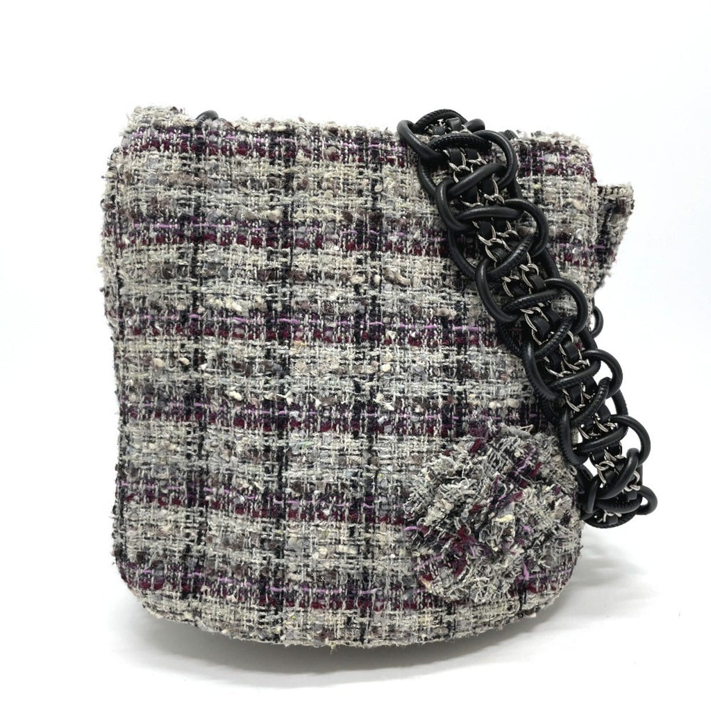 Chanel Gray Tweed Shoulder Bag