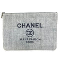 Chanel Blue Canvas Clutch Bag Pouch