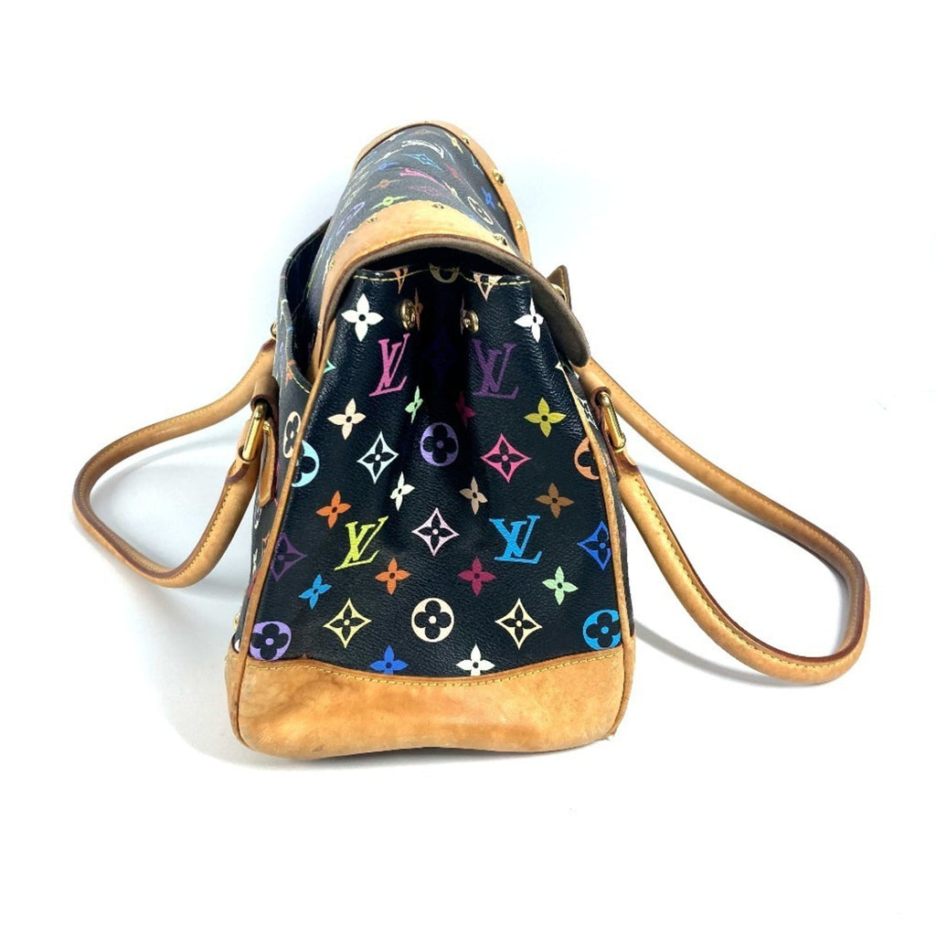 Louis Vuitton Black Multi-Color Noir Monogram Multicolore Canvas Handbag Shoulder Bag Tote Bag