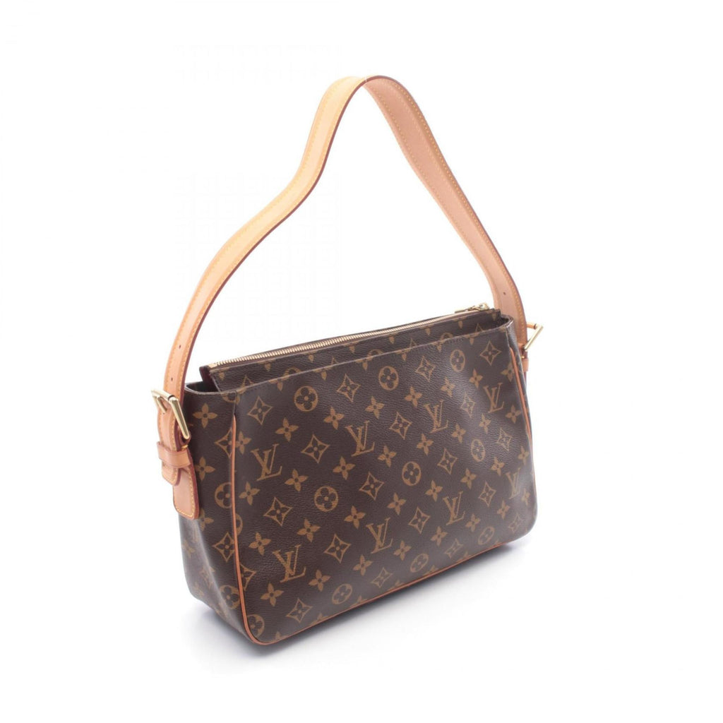 Louis Vuitton Brown Coated Canvas Pvc Monogram Leather Handbag Shoulder Bag