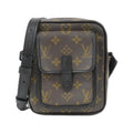 Louis Vuitton Black Brown Coated Canvas Shoulder Bag