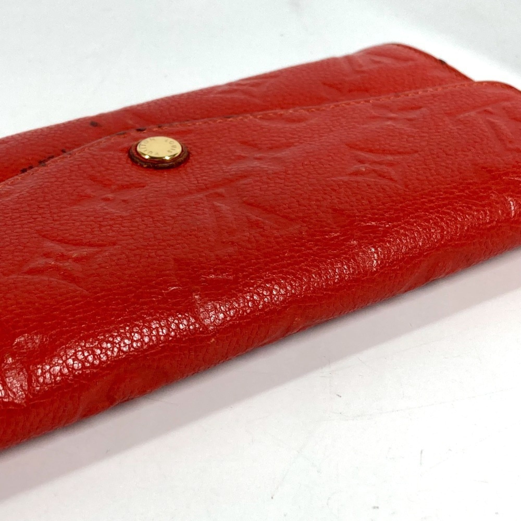 Louis Vuitton Auriane Red Color Monogram Empreinte Long Wallet