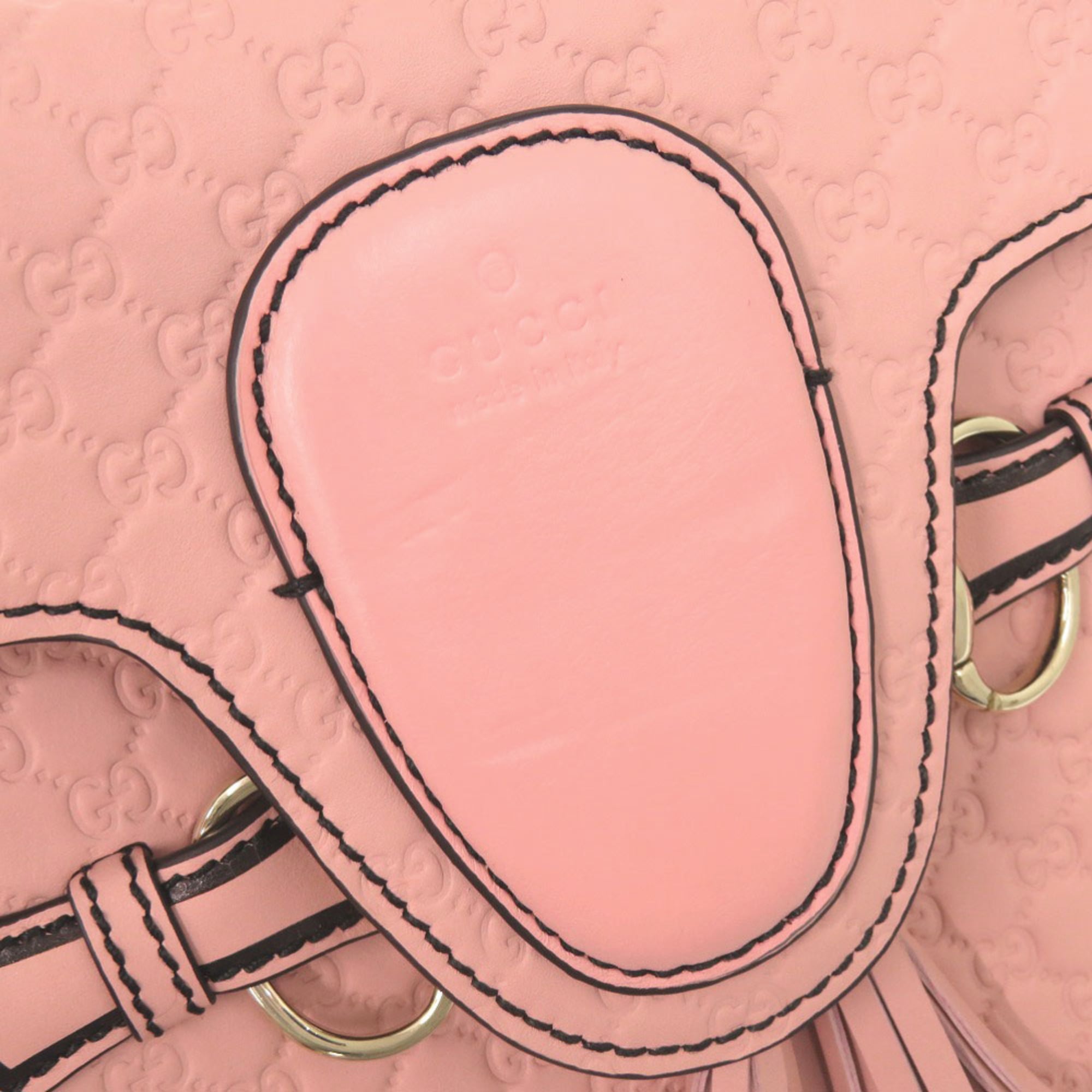 Gucci Pink Leather Shoulder Bag (Pre-Owned)