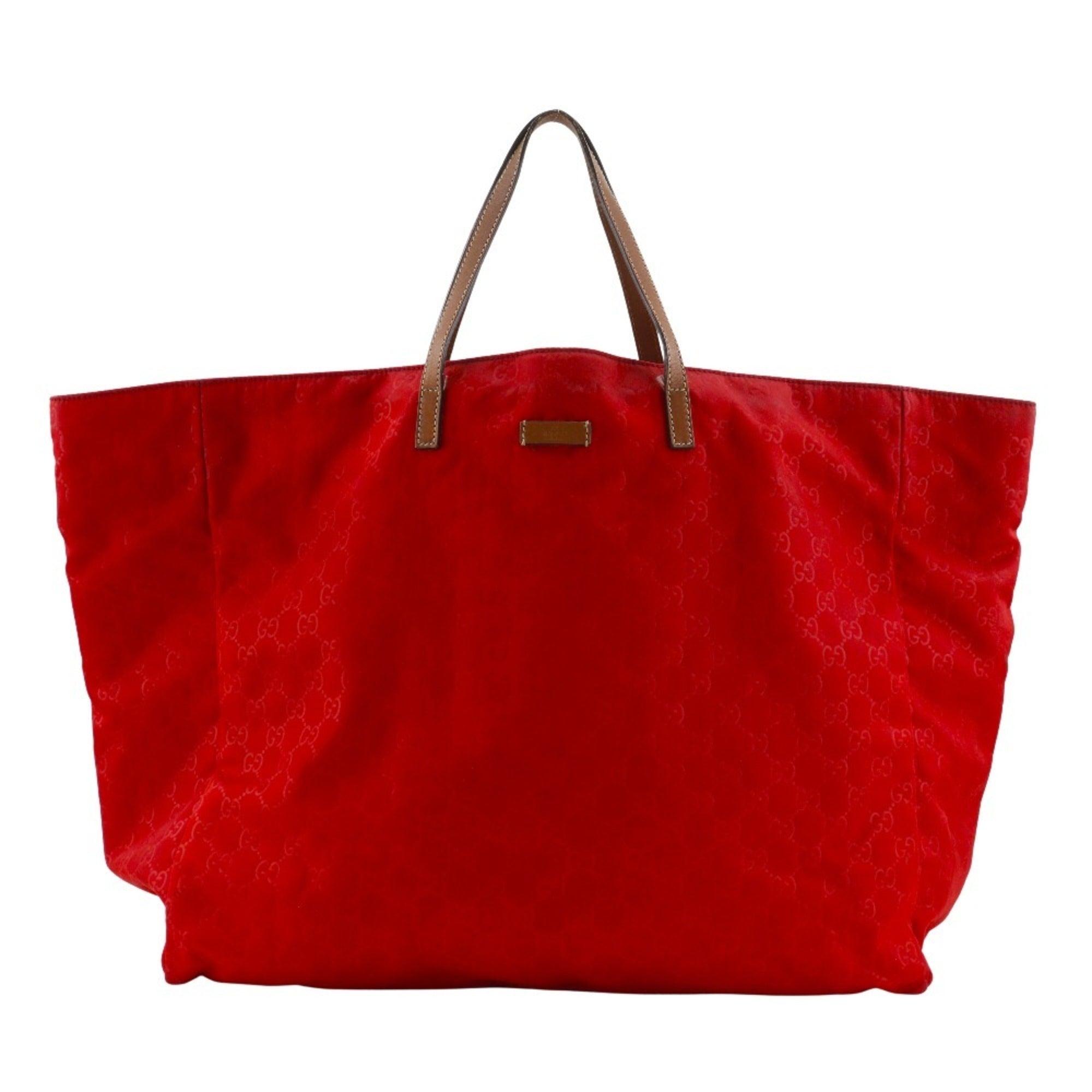 Gucci Red Color Nylon Boston Bag Handbag (Pre-Owned)