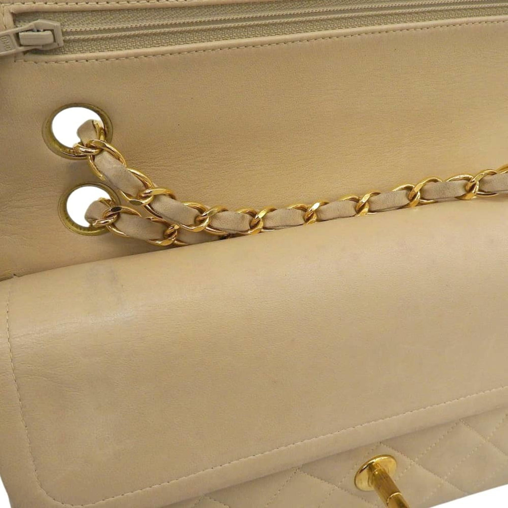 Chanel Beige Leather Shoulder Bag