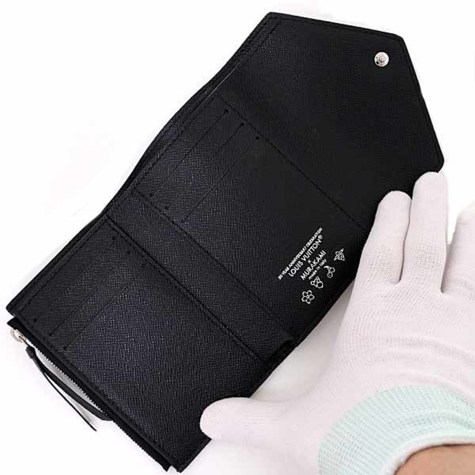 Louis Vuitton Black Multi-Color Monogram Wallet (Tri-Fold)