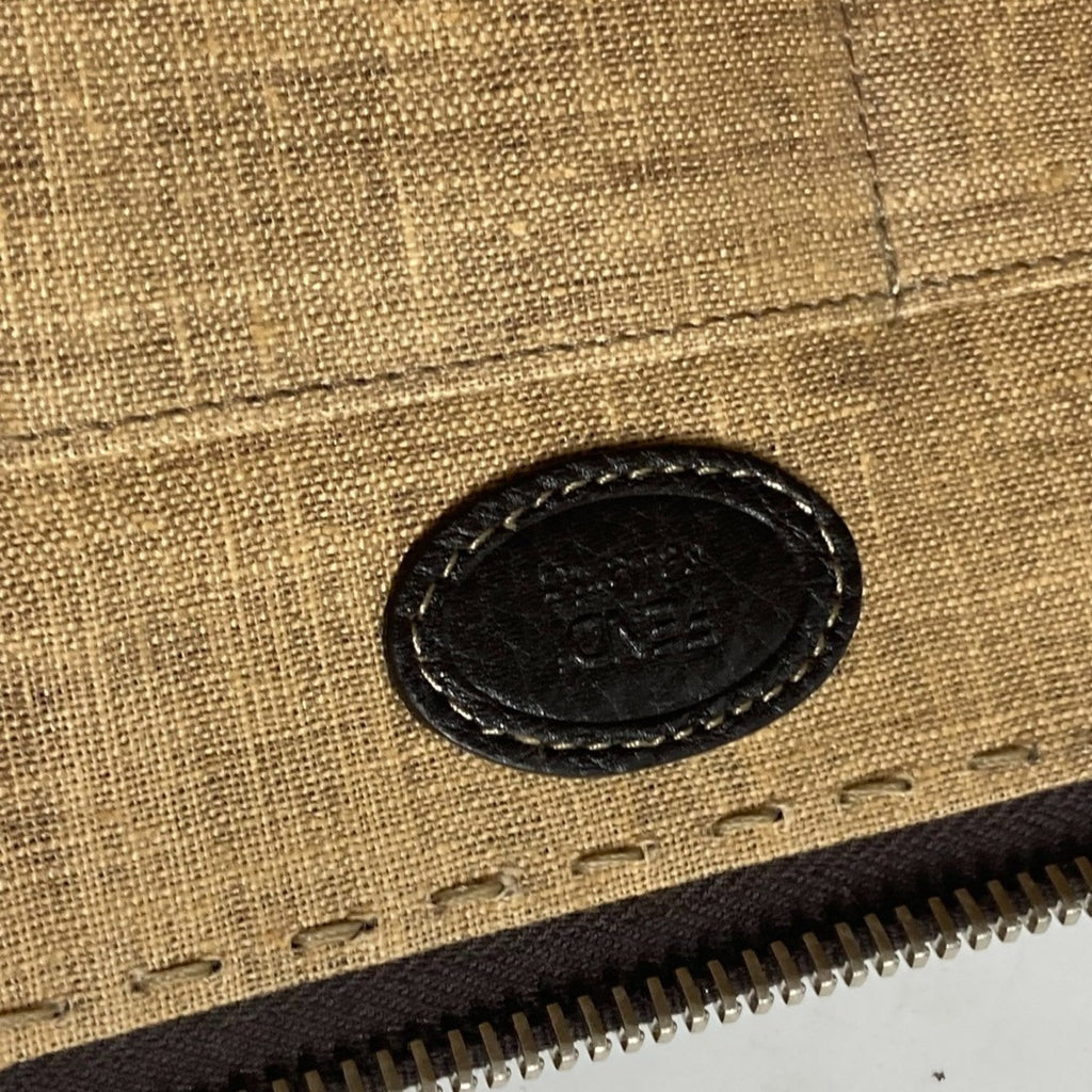 Fendi Dark Brown Leather Clutch Bag Pouch