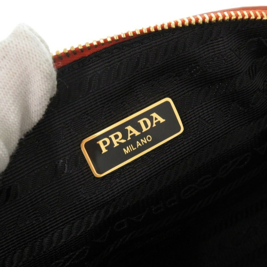Prada Orange Leather Pouch