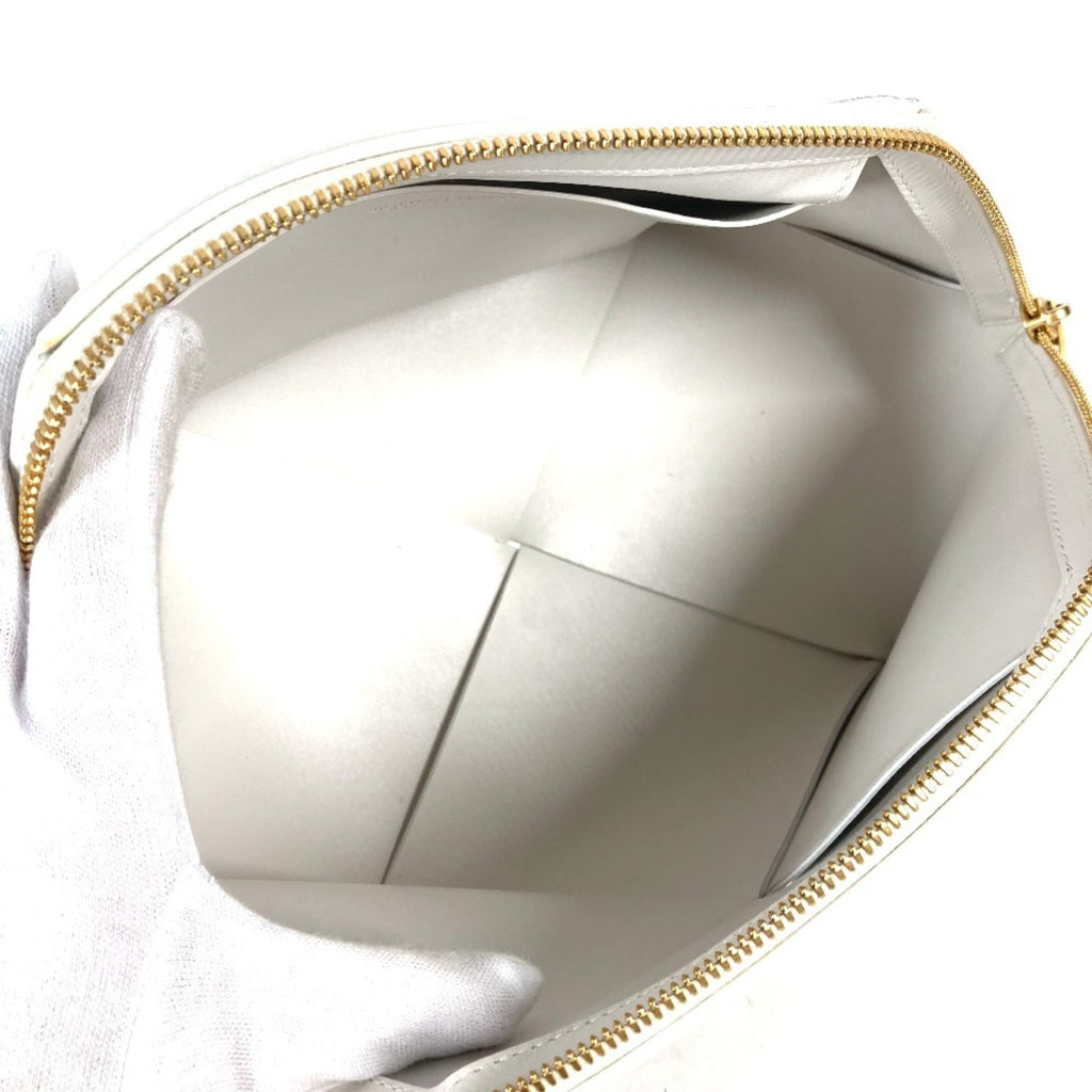 Bottega Veneta White Leather Clutch Bag Pouch