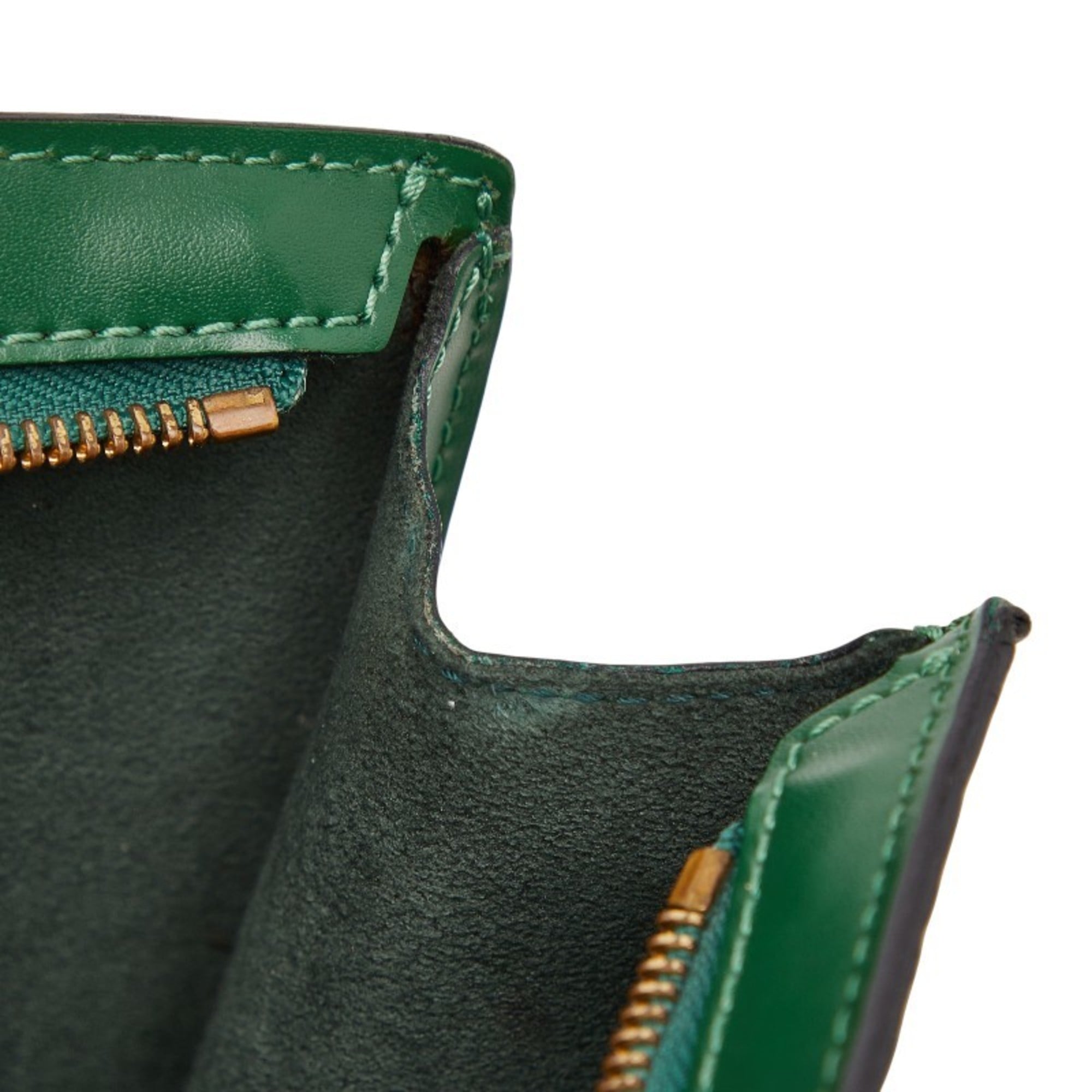 Louis Vuitton Borneo Green Leather Handbag