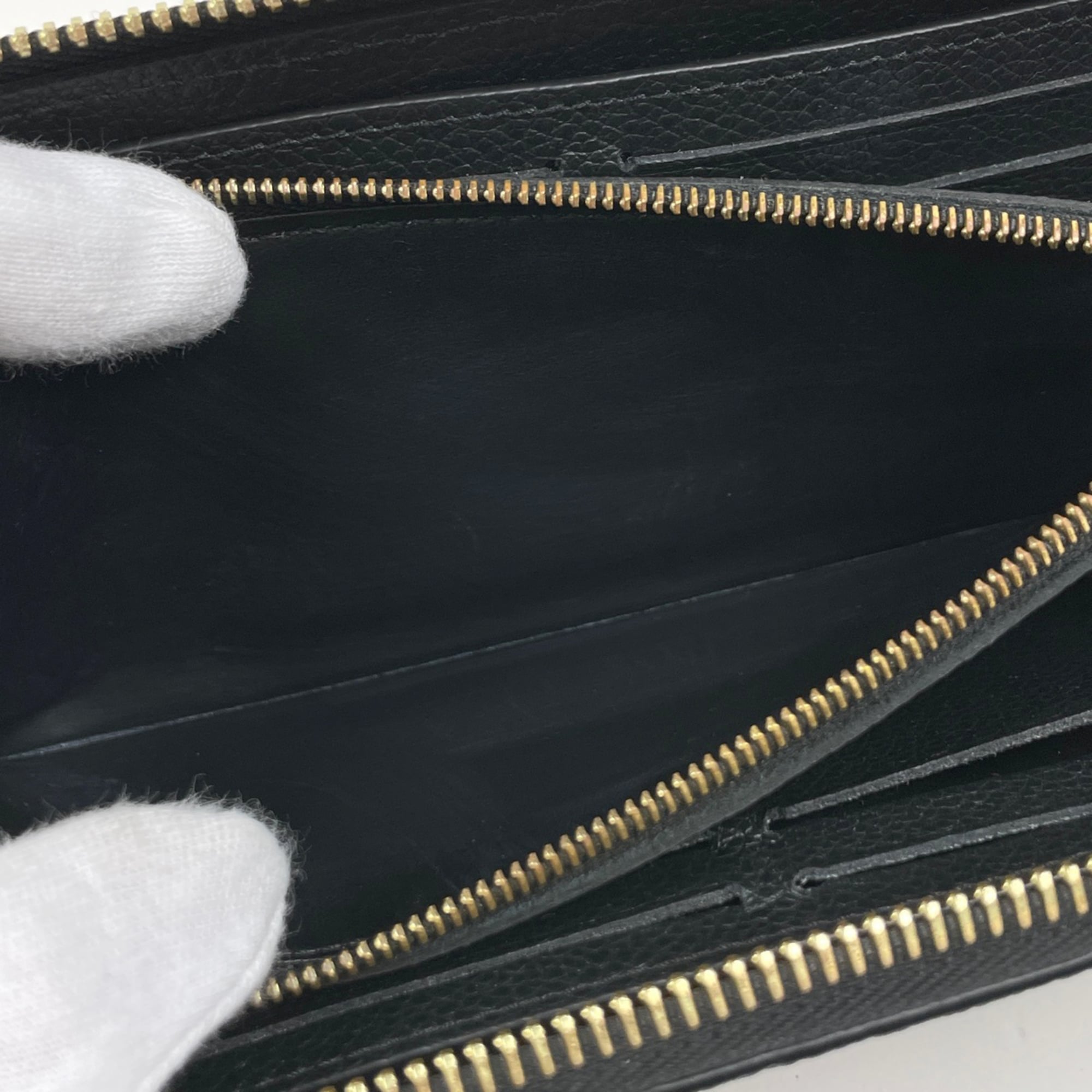 Louis Vuitton Beige Black Monogram Empreinte Long Wallet