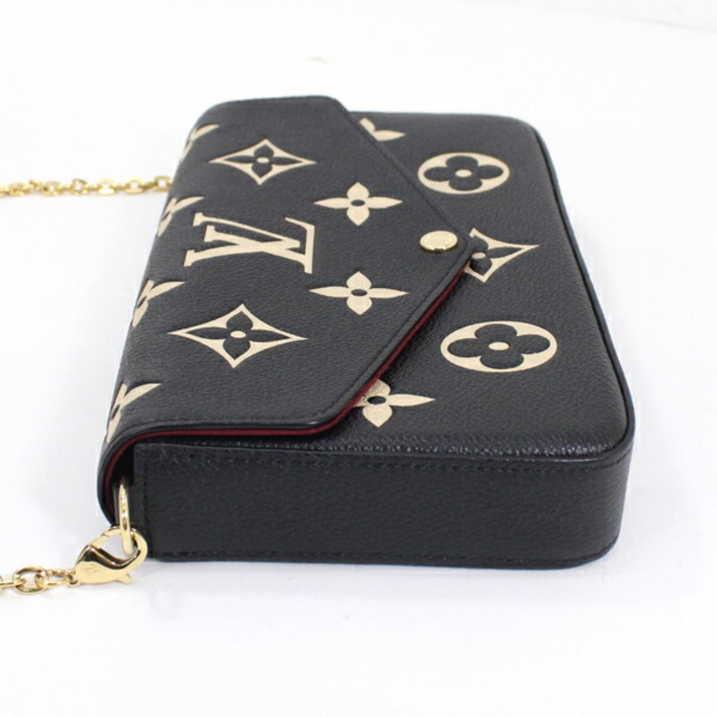 Louis Vuitton Beige Bicolor Black Monogram Empreinte Clutch Bag Pochette Shoulder Bag