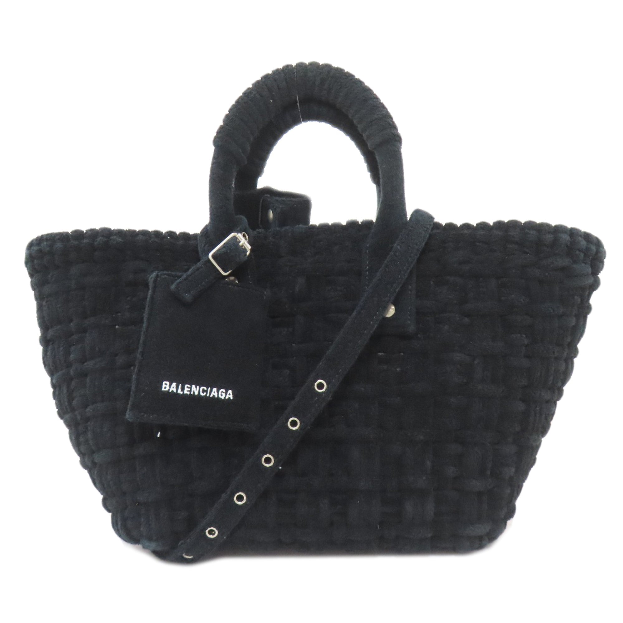 Balenciaga Black Pile Fabric Hand