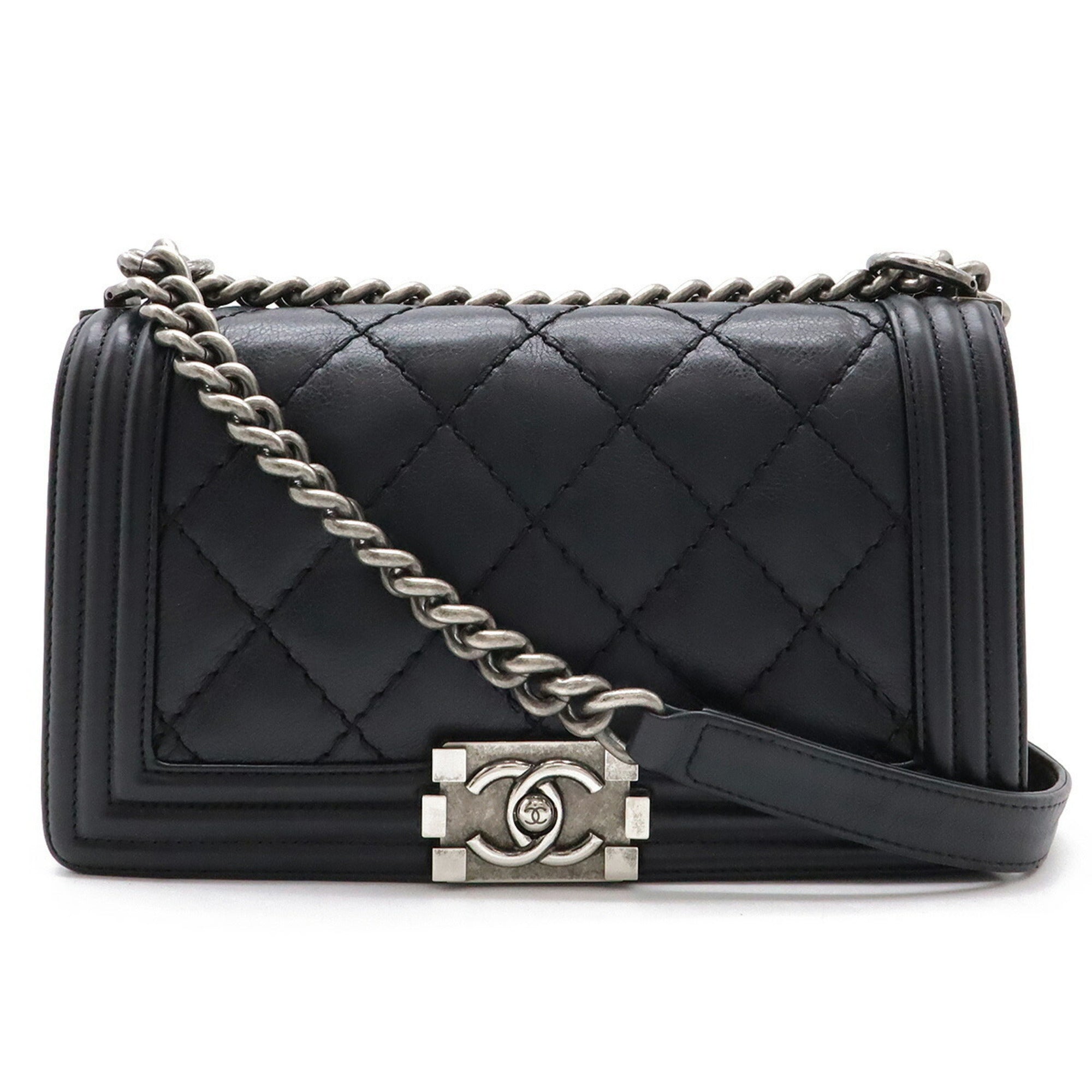 Chanel Wild Stitch Black Leather Shoulder Bag