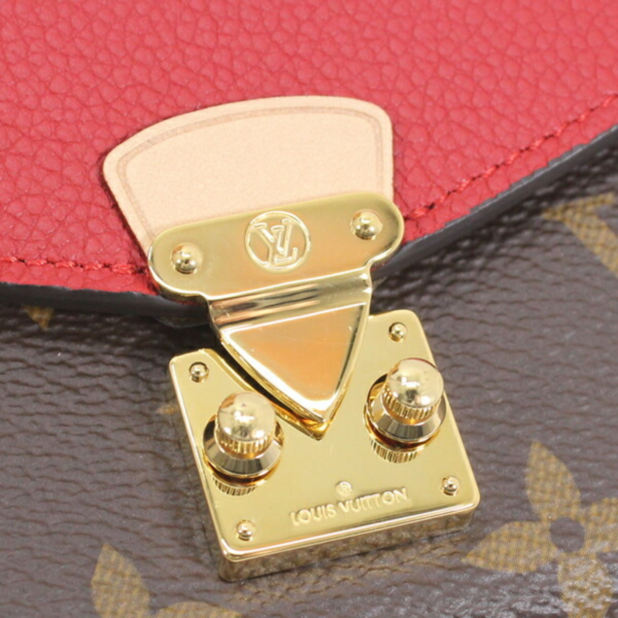 Louis Vuitton Brown Cerise Monogram Red Color Monogram Wallet (Tri-Fold)
