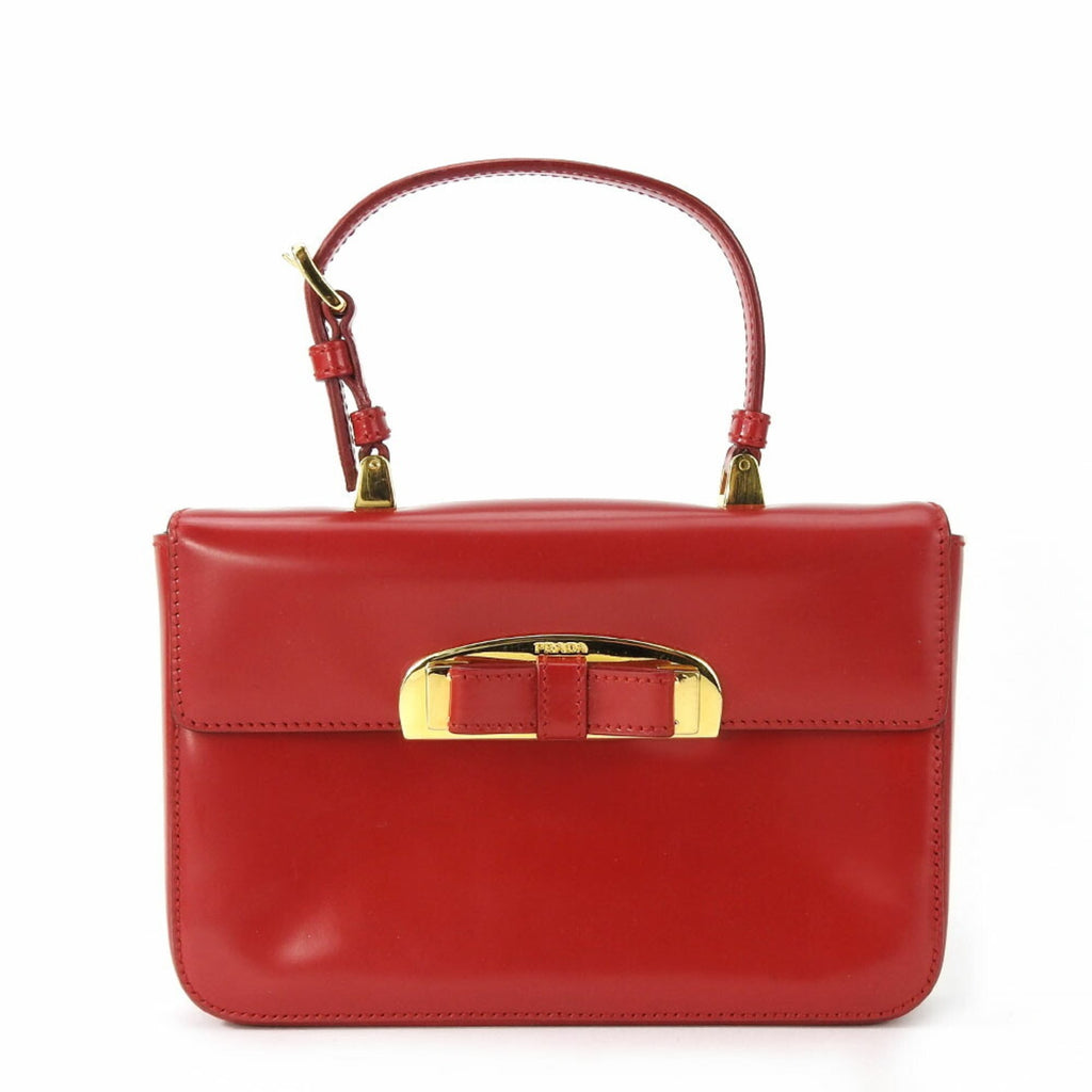 Prada Red Color Leather Handbag