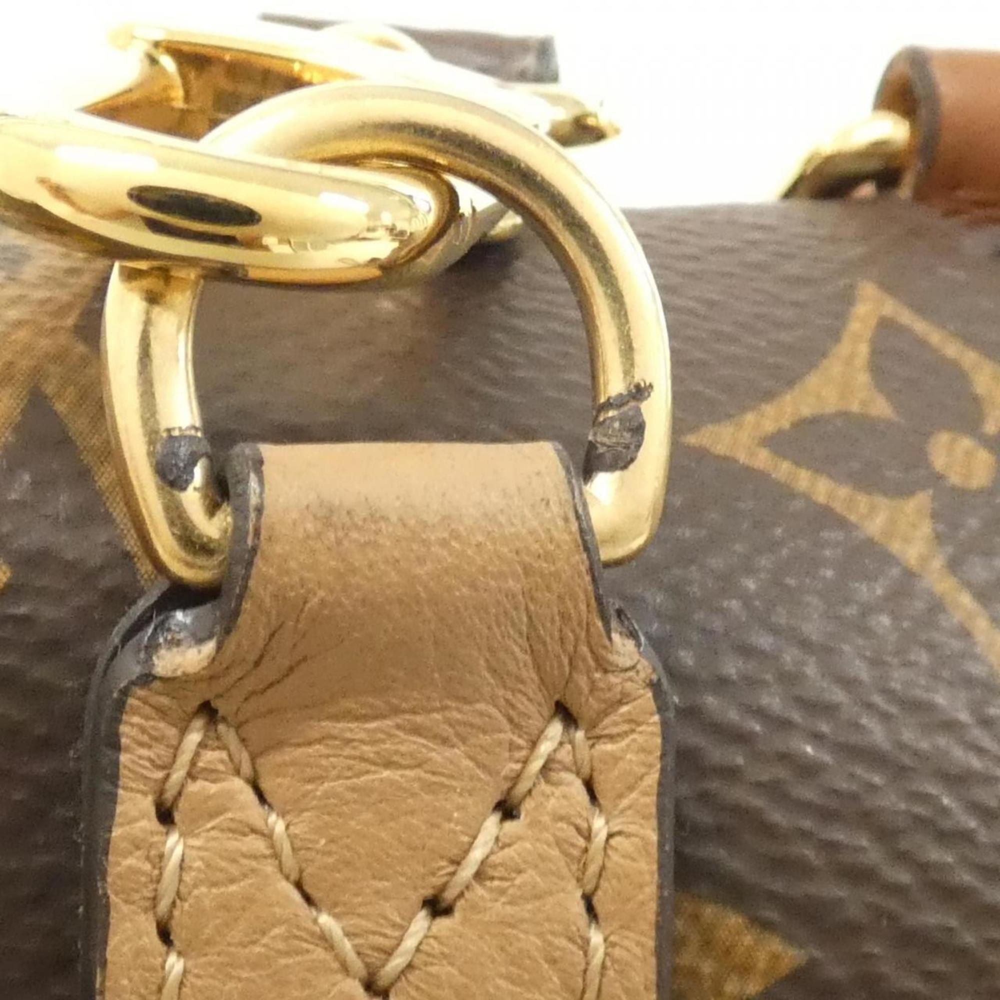 Louis Vuitton Marron Coated Canvas Leather Handbag