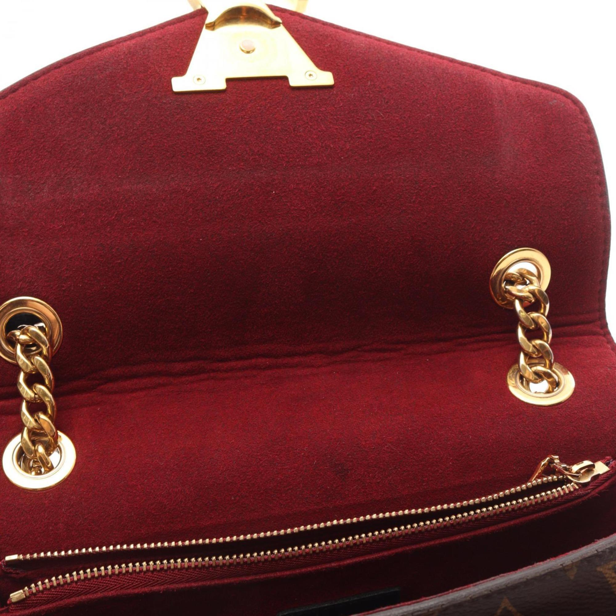 Louis Vuitton Black Brown Coated Canvas Leather Shoulder Bag